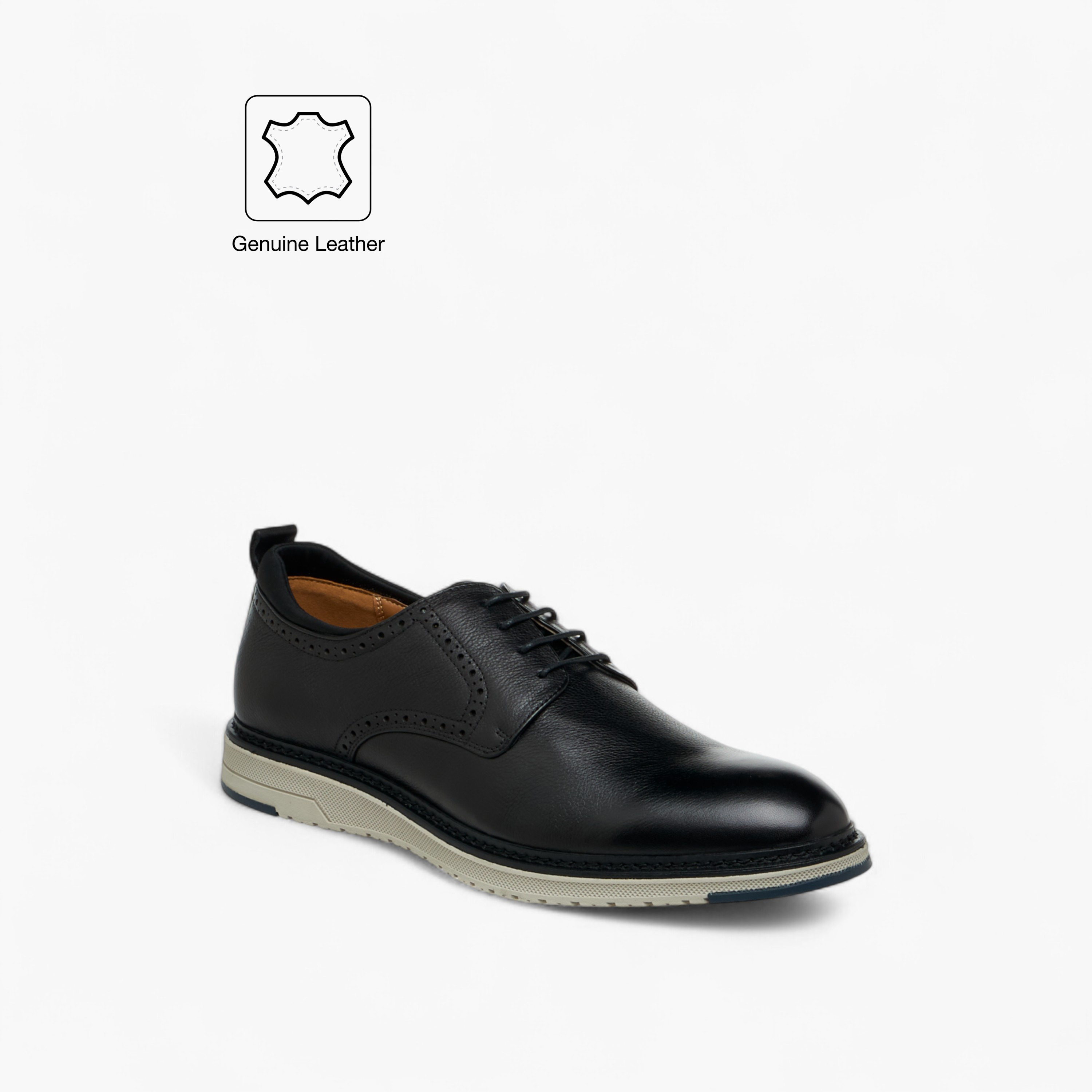 حذاء سنيكرز جلد سادة برباط للرجال من دوتشيني-men-shoes-sneakers-image-2