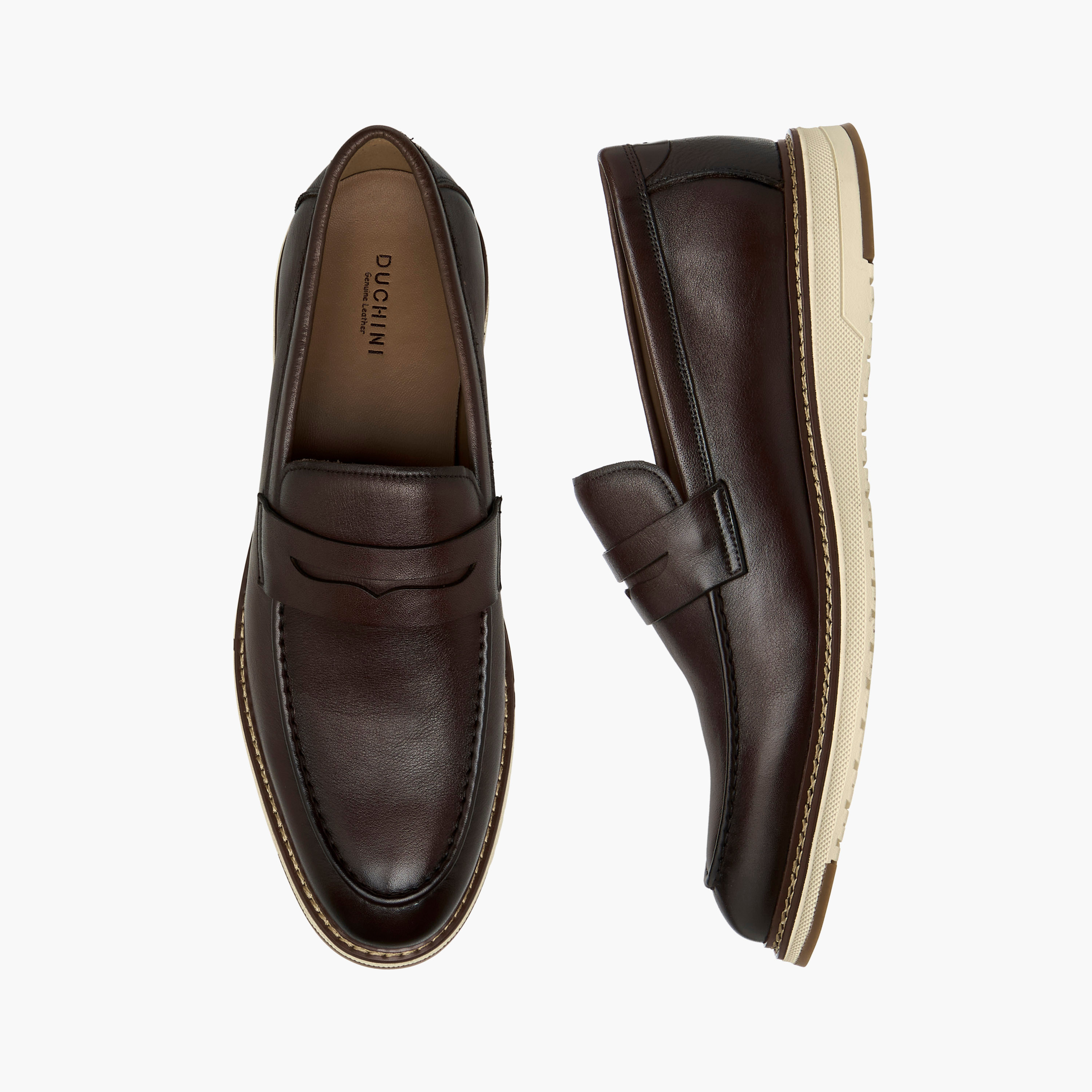 Duchini Men's Leather Solid Slip-On Loafers-men-shoes-loafersandmoccasins-image-1