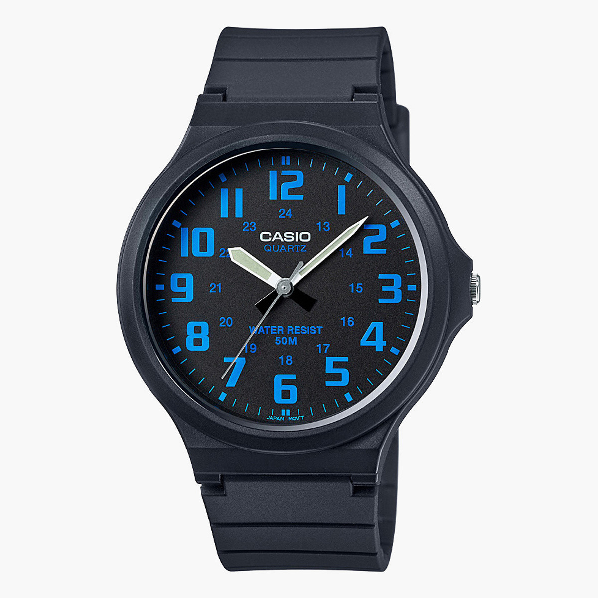 ساعة تناظرية سوداء بحزام راتنج للرجال من كاسيو - MW-240-2BVDF-men-watchesandjewellery-watches-image-1