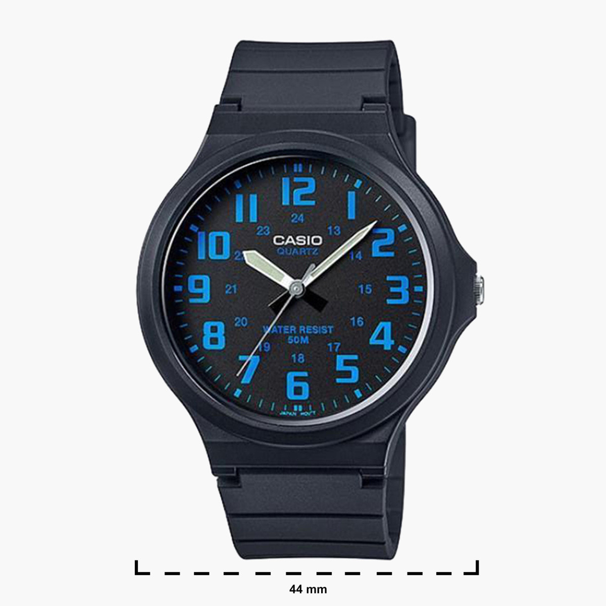 ساعة تناظرية سوداء بحزام راتنج للرجال من كاسيو - MW-240-2BVDF-men-watchesandjewellery-watches-image-2