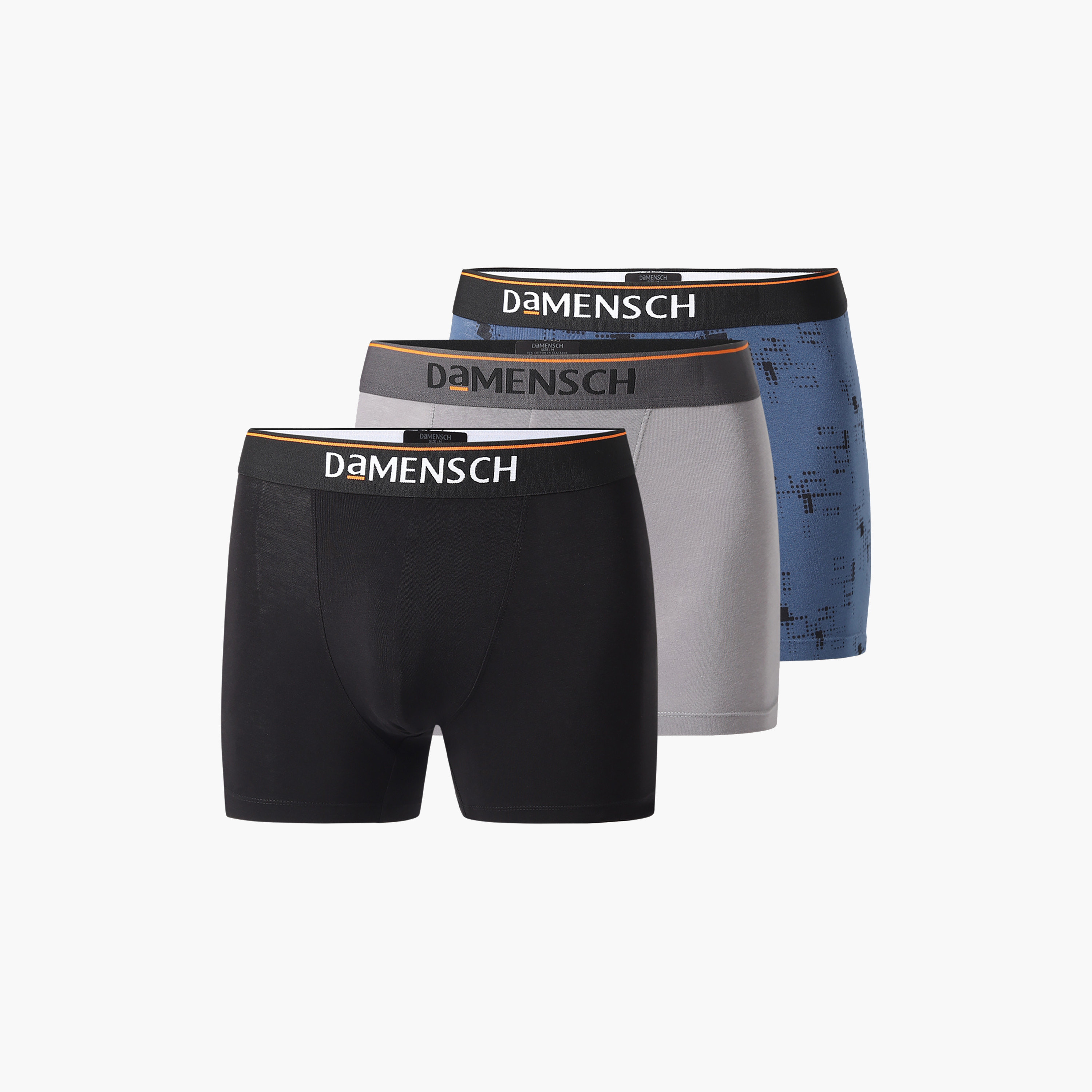 Damensch Pack of 3 Plain and Printed Deo-Cotton Deodorizing Trunks-men-clothing-innerwear-underwear-image-1
