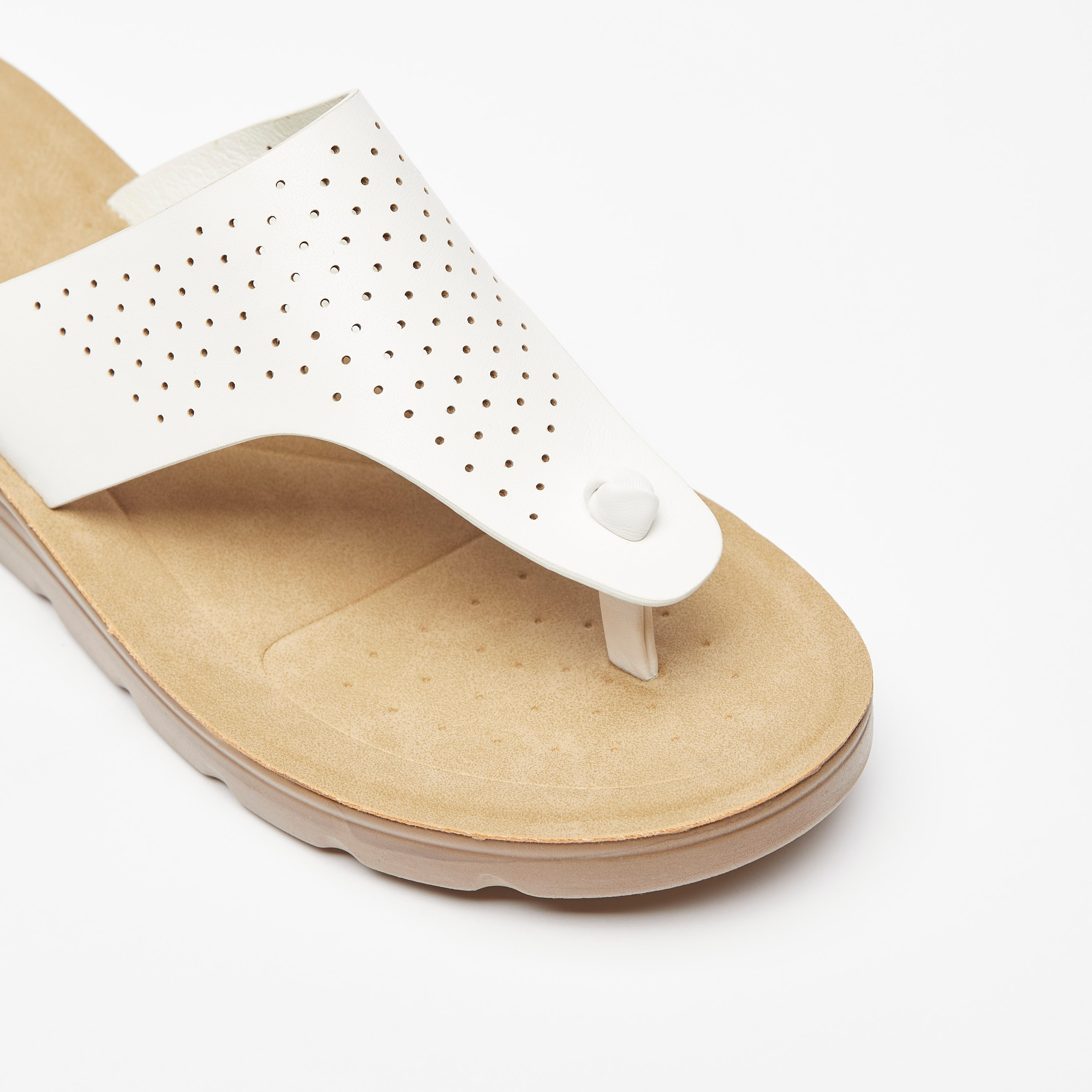 Buy Women s Perforated Slip On Thong Sandals Online Centrepoint KSA