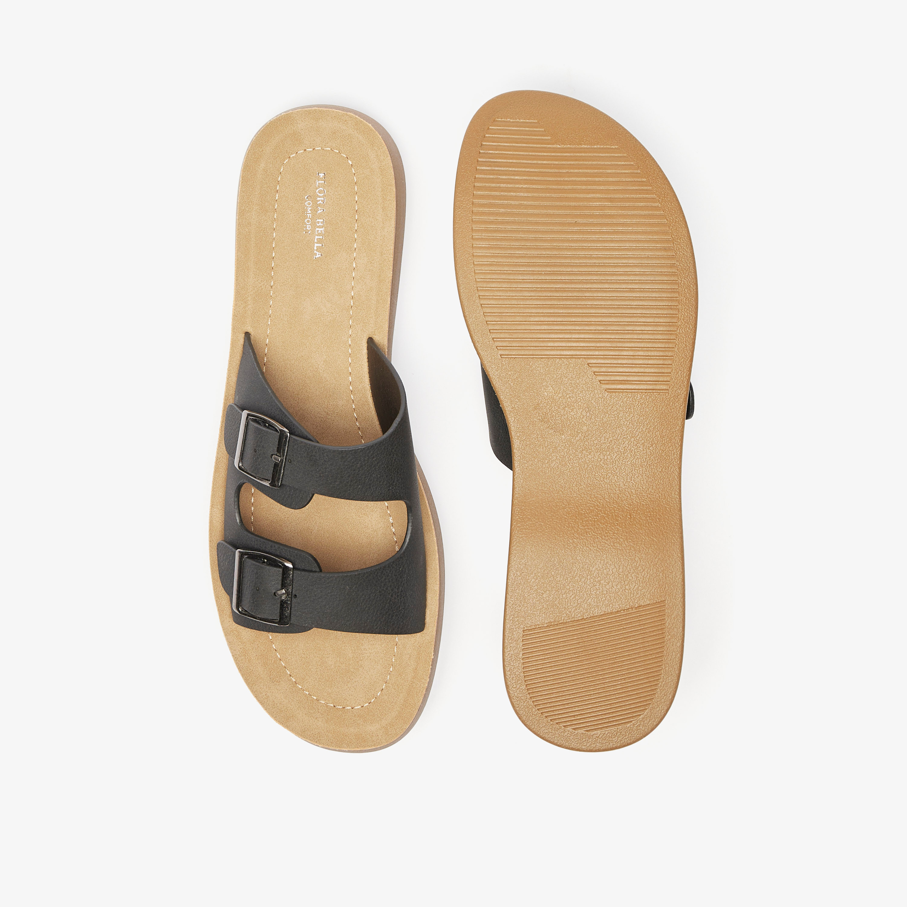 Buckle Accent Slip-On Sandals with Dual Straps-women-shoes-flats-sandals-image-9