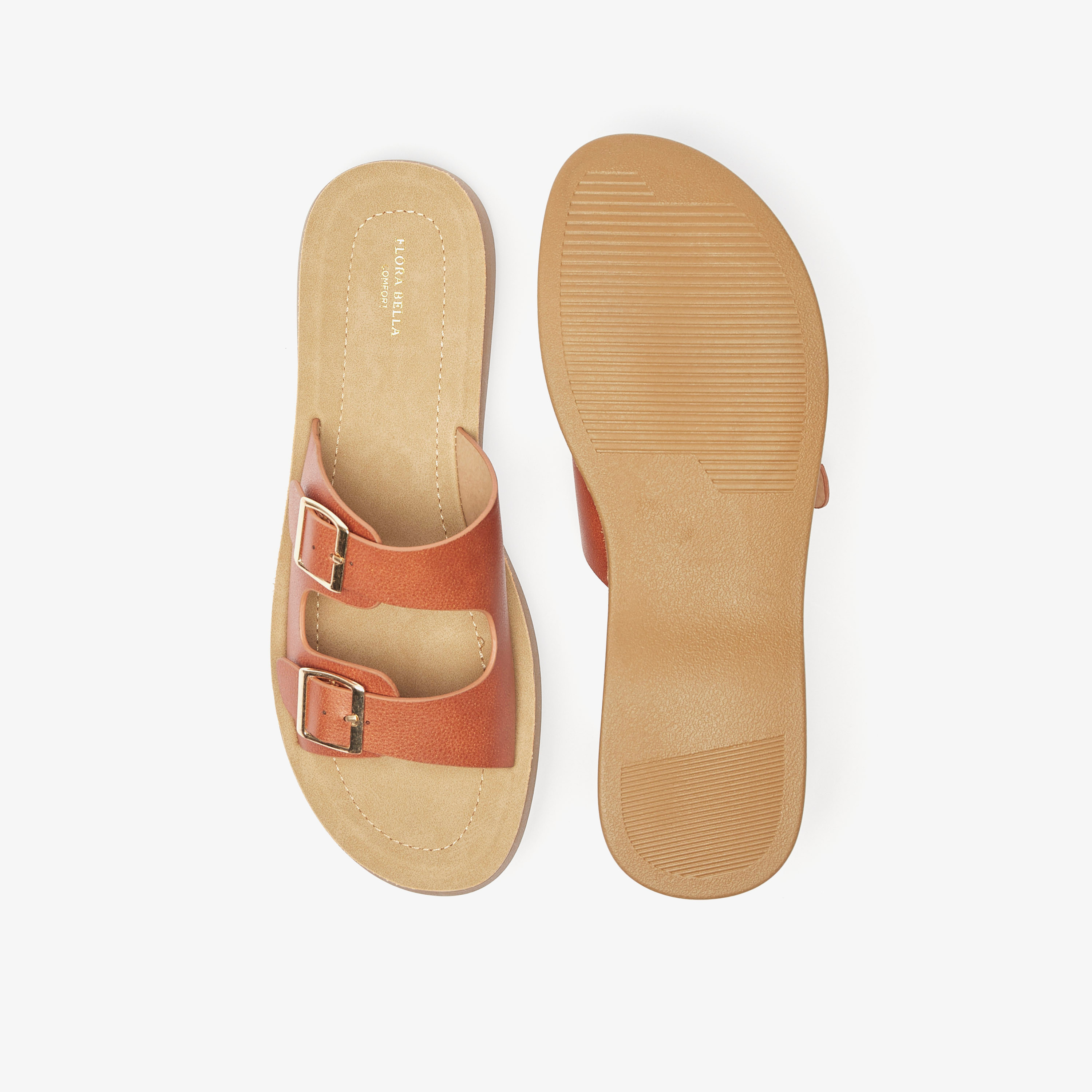 Buckle Accent Slip-On Sandals with Dual Straps-women-shoes-flats-sandals-image-4