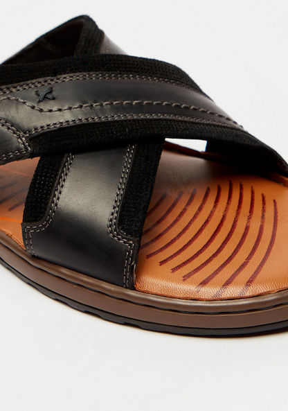 Lee Cooper Men's Slip-On Cross Strap Sandals