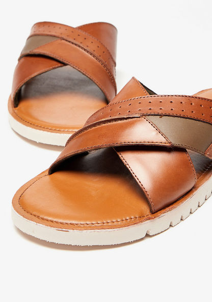 Lee Cooper Men's Solid Slip-On Cross Strap Sandals-Men%27s Sandals-image-3