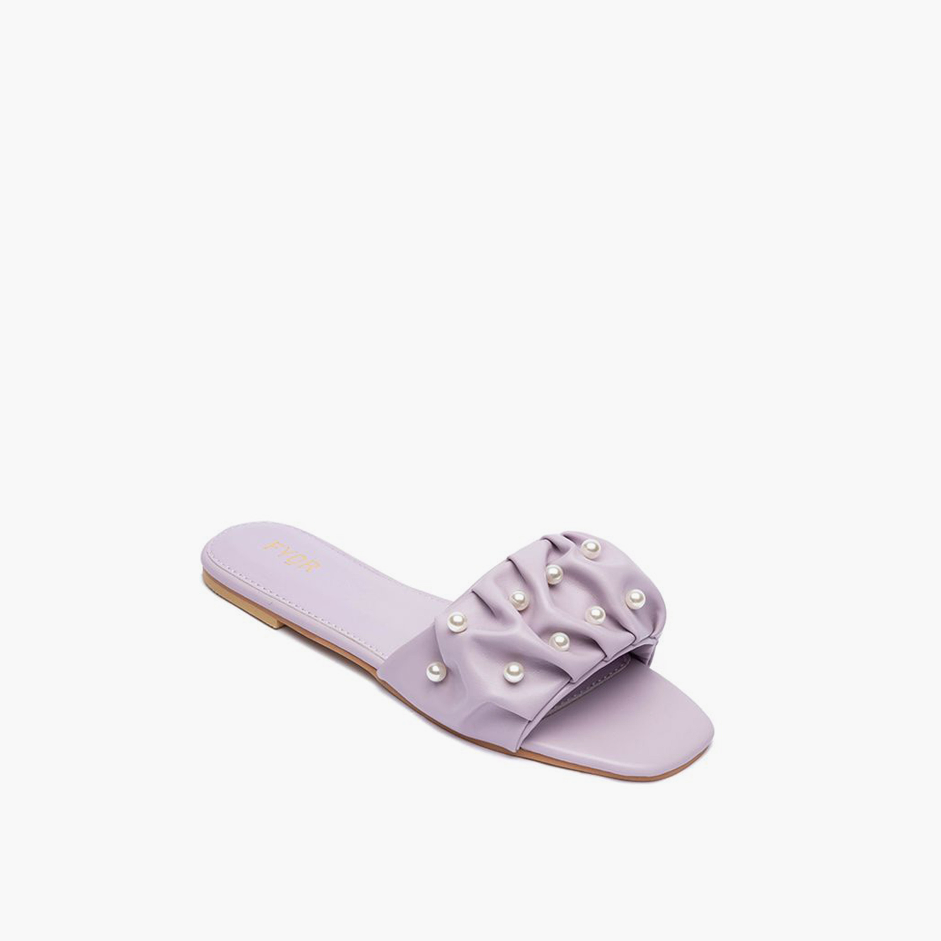FYOR Slip-On Flat Women Pearls Detail Sandals | MY 204-women-shoes-sandals-flats-image-2