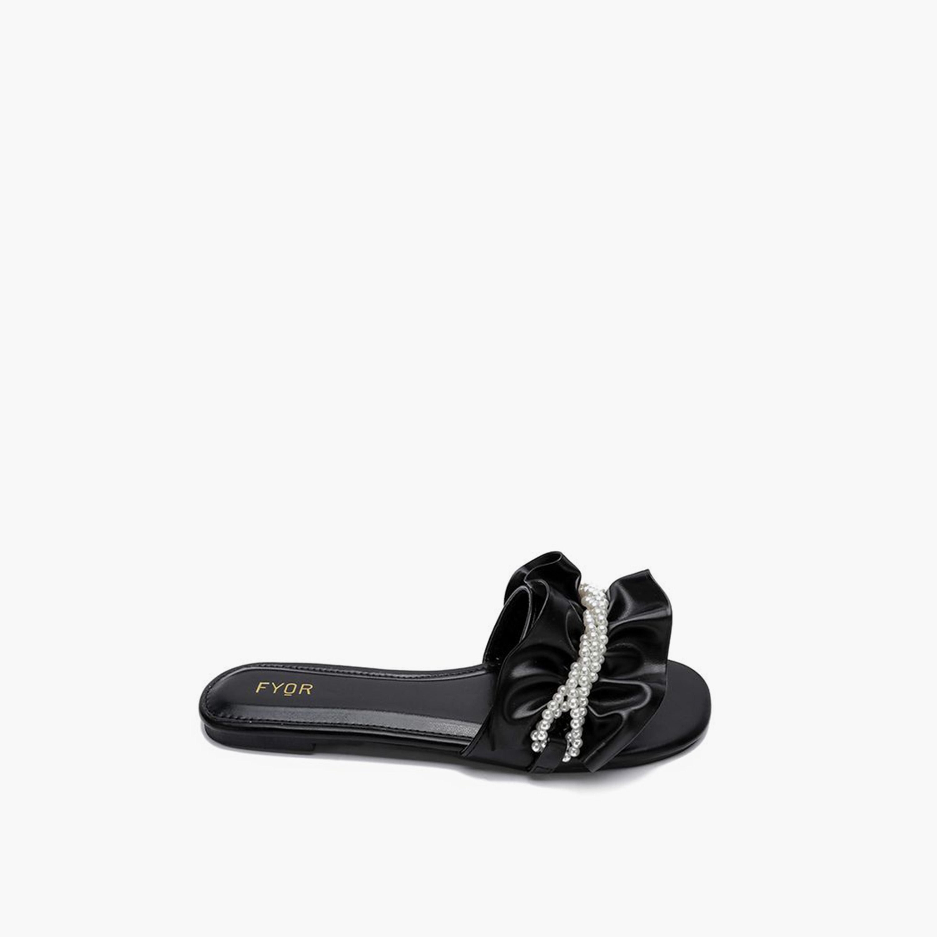 FYOR Slip-On Flat Women Pearls Detail Sandals | MY 221-women-shoes-sandals-flats-image-1