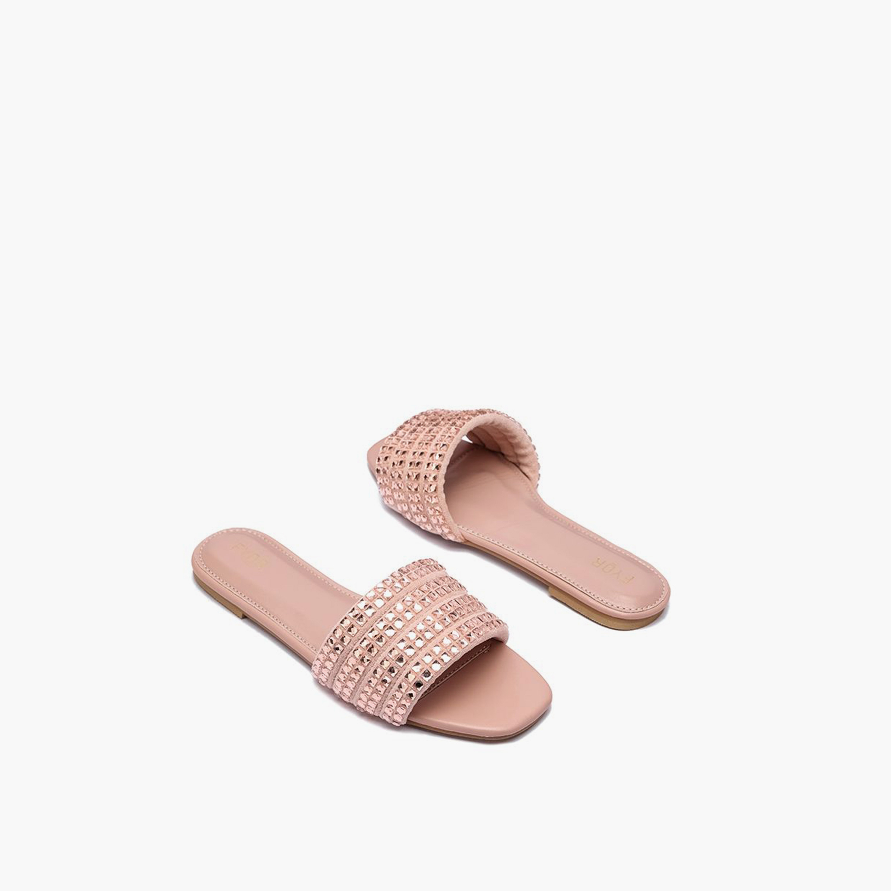 FYOR Slip-On Flat Women Embellished Sandals | MY 240-women-shoes-sandals-flats-image-3
