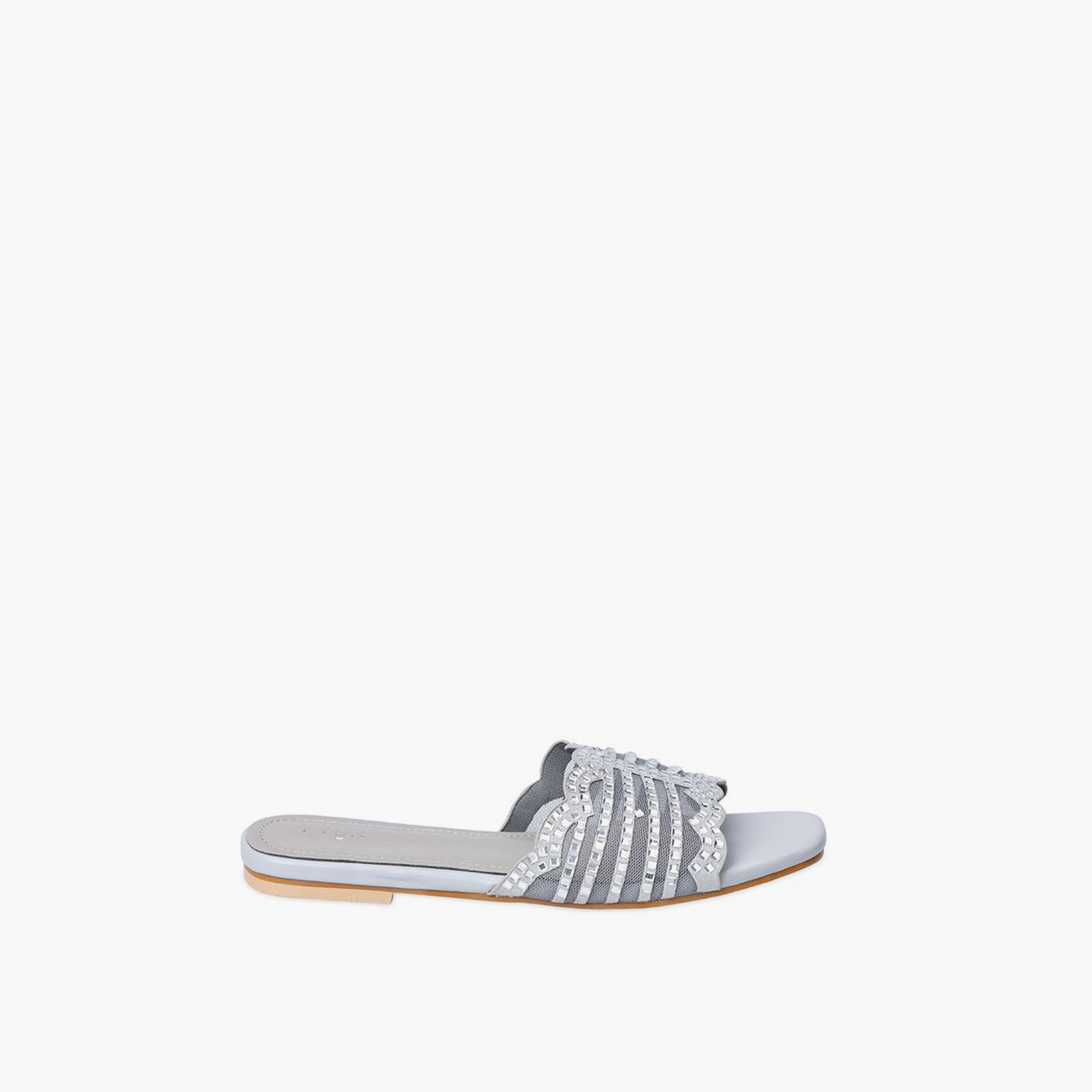 FYOR Slip-On Flat Women Embellished Sandals | MY 258-women-shoes-sandals-flats-image-1