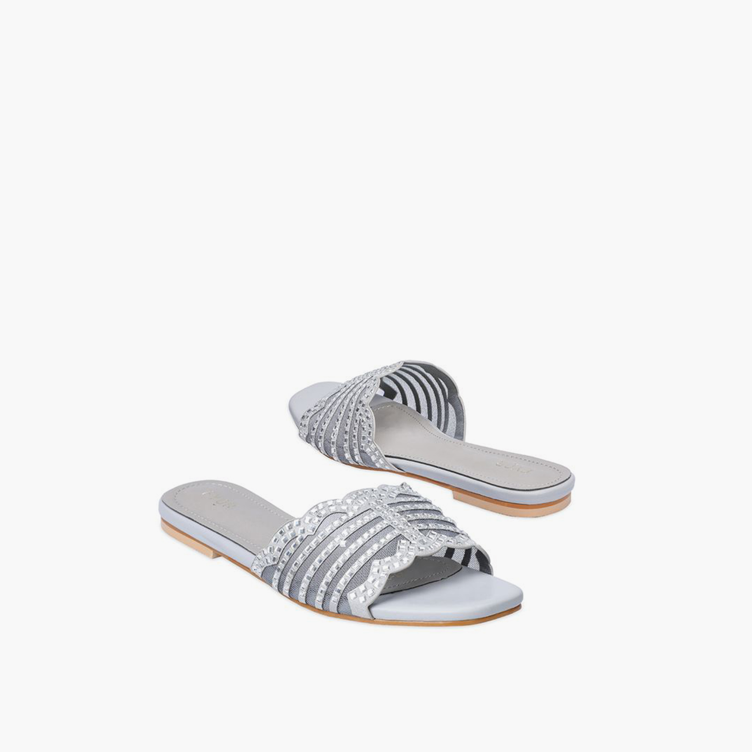FYOR Slip-On Flat Women Embellished Sandals | MY 258-women-shoes-sandals-flats-image-3