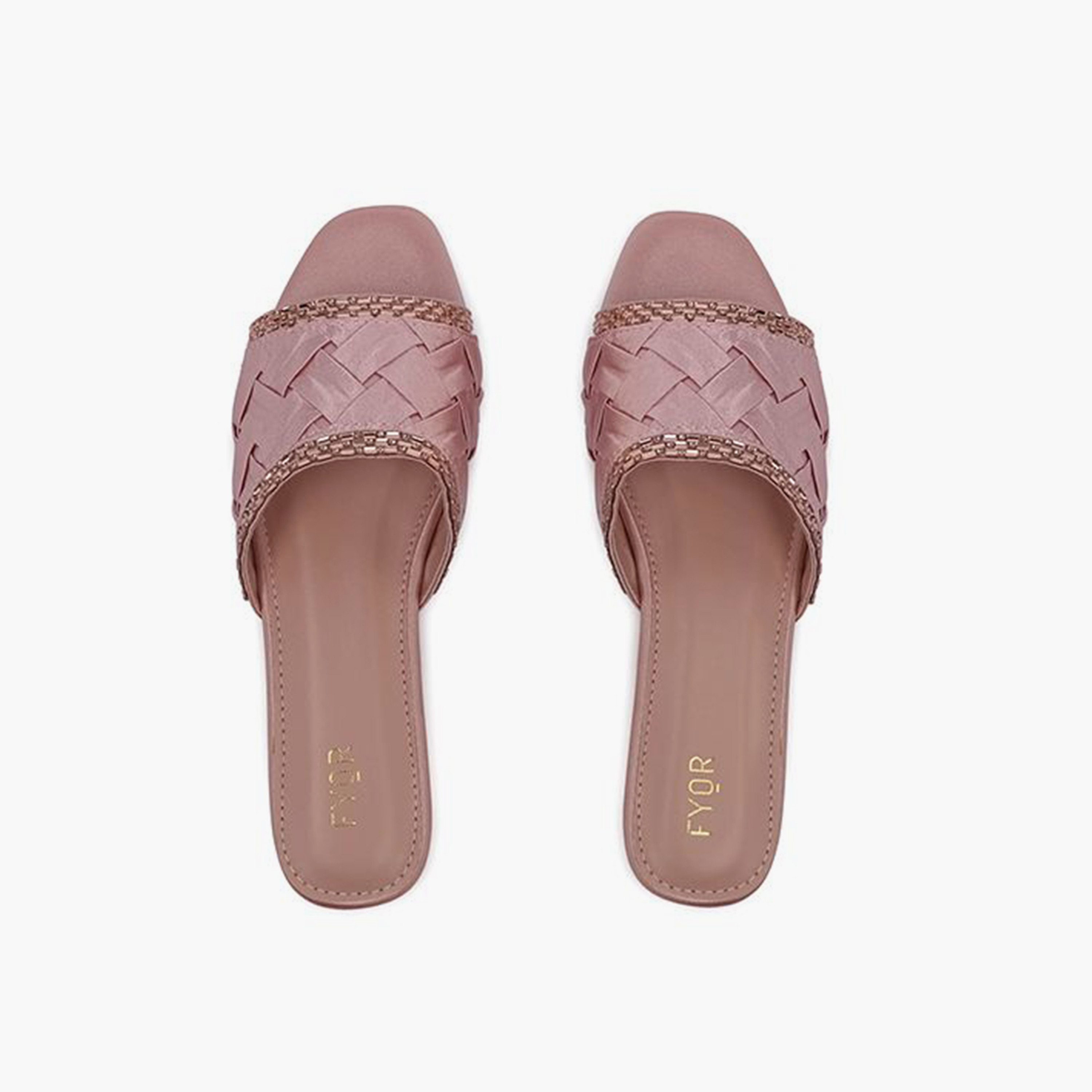 FYOR Slip-On Flat Women Mirror Embellished Sandals | MY 263-women-shoes-sandals-flats-image-4