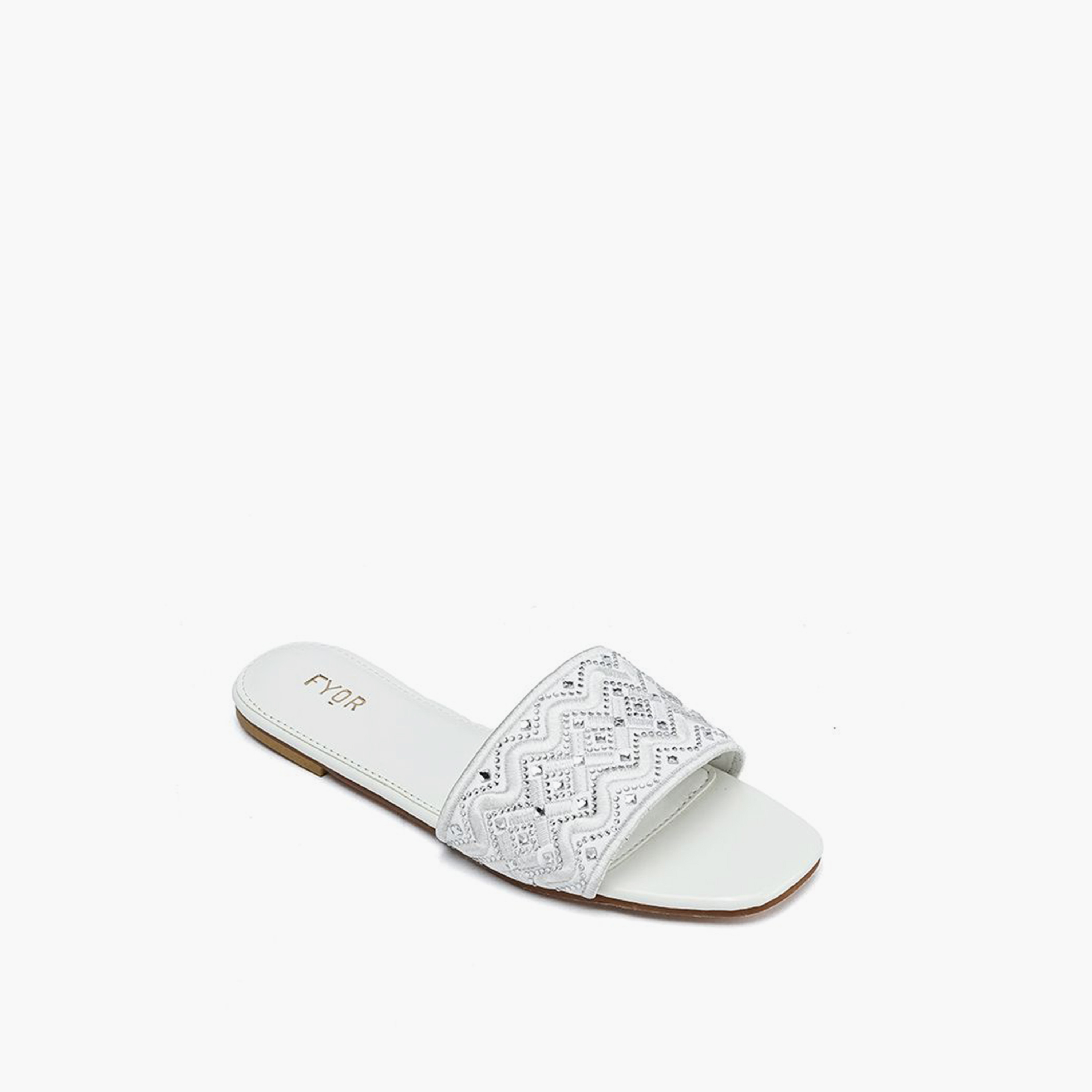 FYOR Slip-On Flat Women Crystal Embellished Sandals | MY 320-women-shoes-sandals-flats-image-2