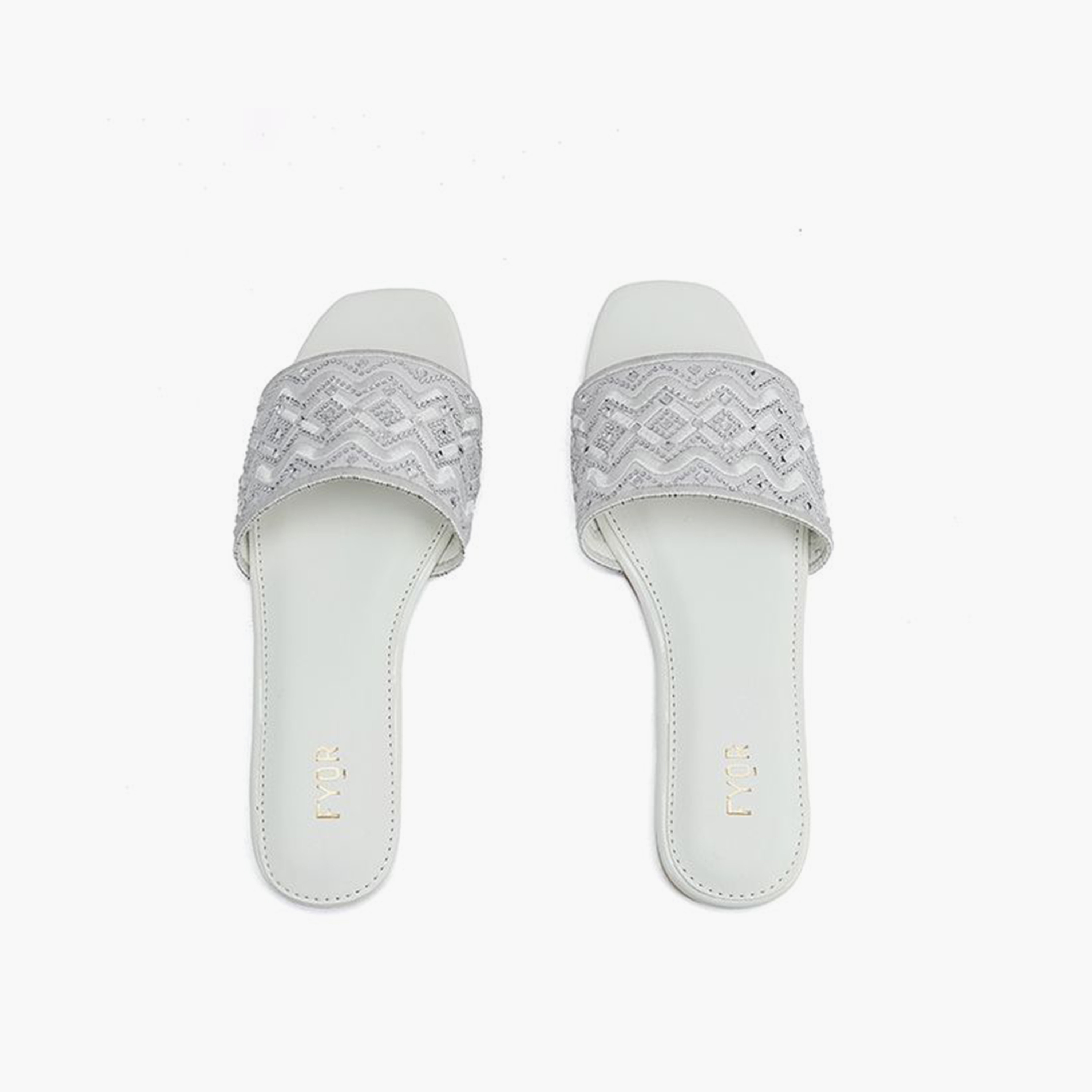 FYOR Slip-On Flat Women Crystal Embellished Sandals | MY 320-women-shoes-sandals-flats-image-4