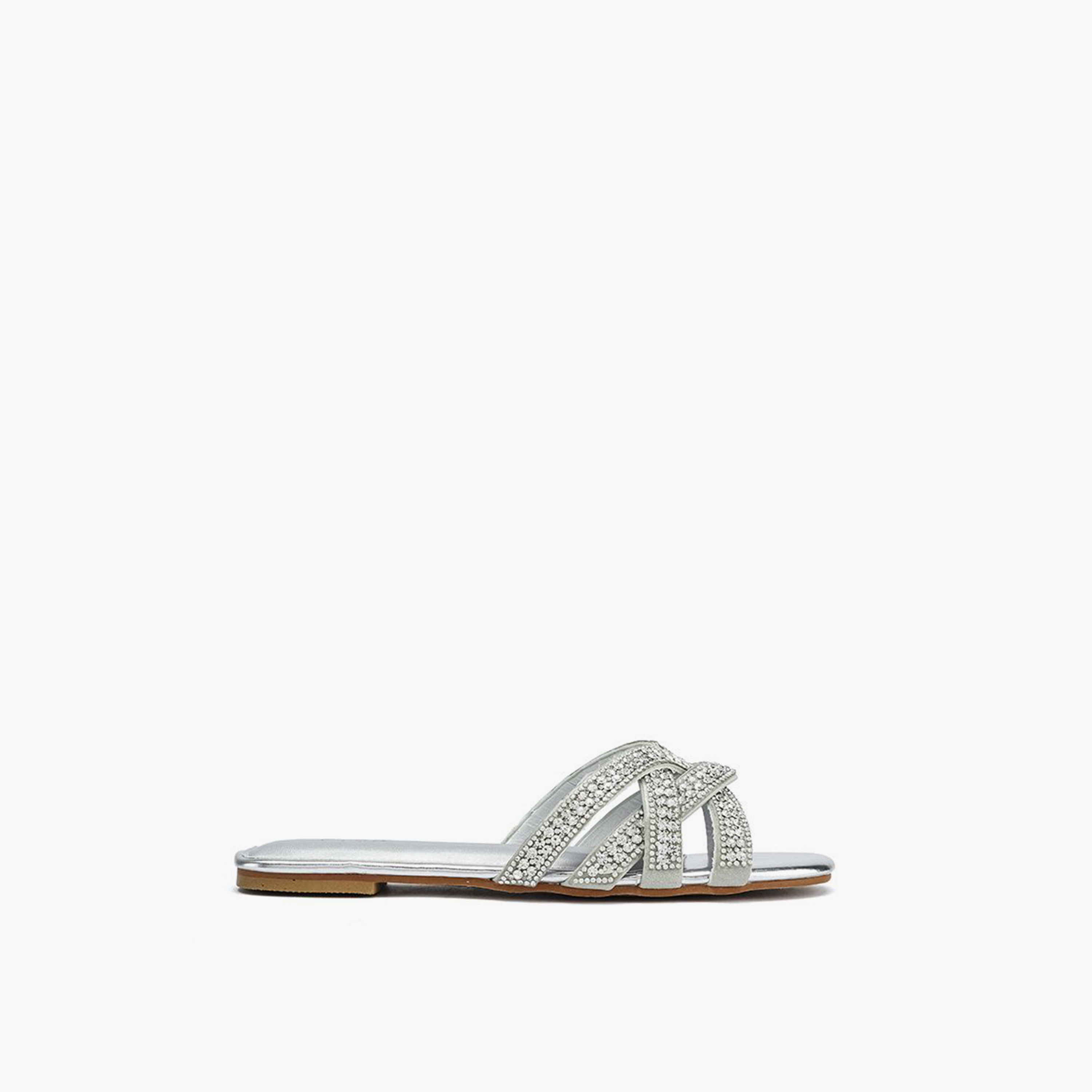 FYOR Slip-On Flat Women Crystal Embellished Sandals | MY 339-women-shoes-sandals-flats-image-1