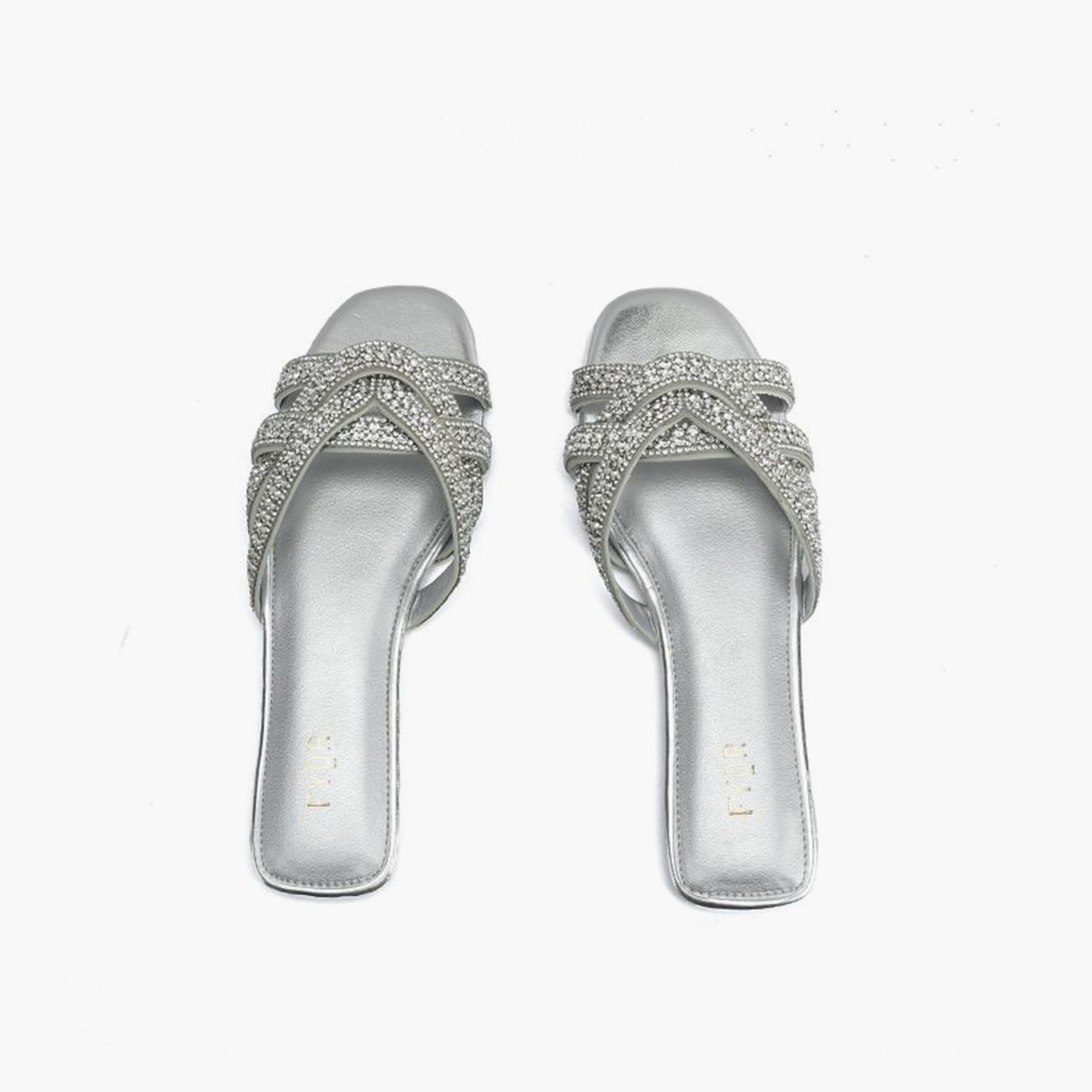 FYOR Slip-On Flat Women Crystal Embellished Sandals | MY 339-women-shoes-sandals-flats-image-4