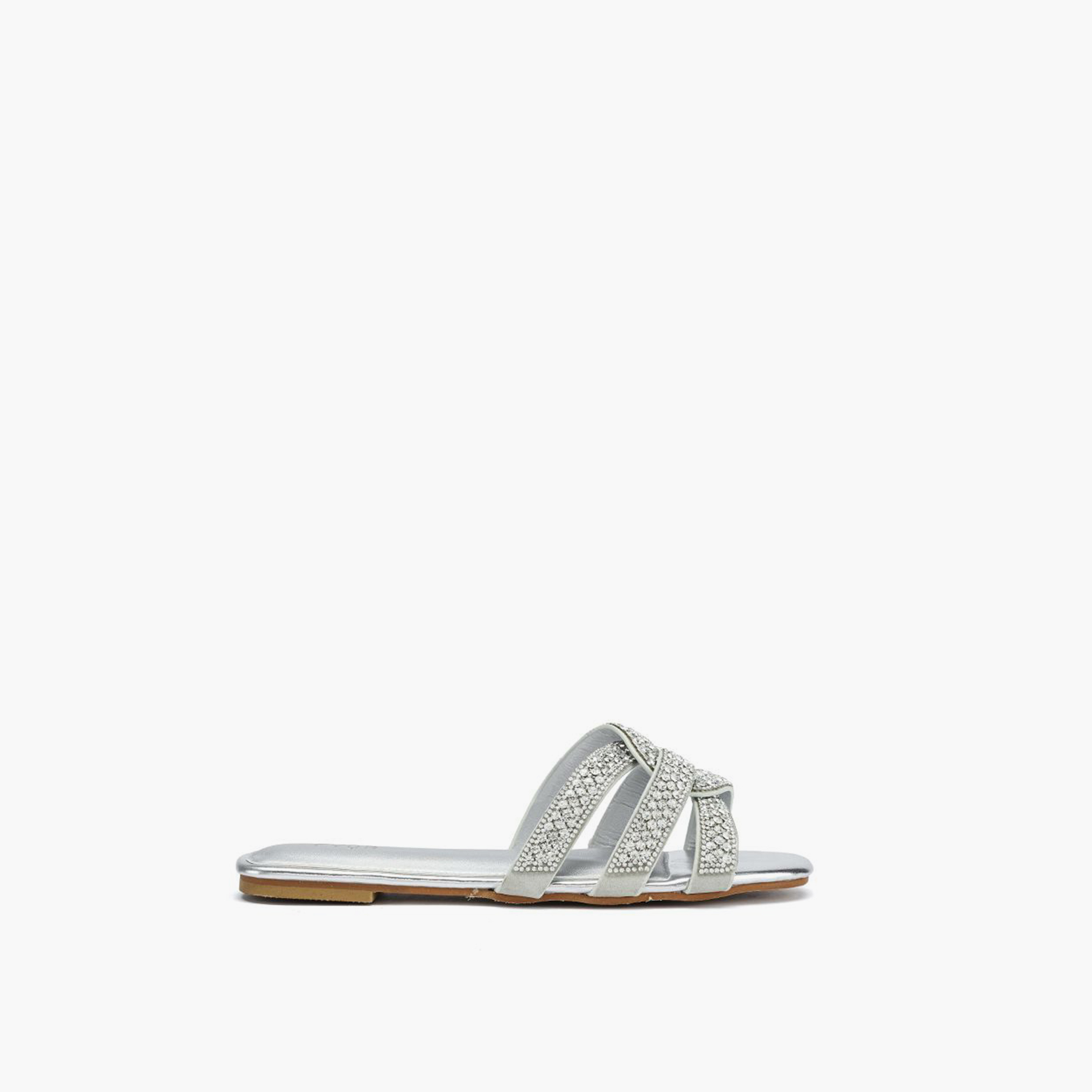 FYOR Slip-On Flat Women Crystal Embellished Sandals | MY 341-women-shoes-sandals-flats-image-1