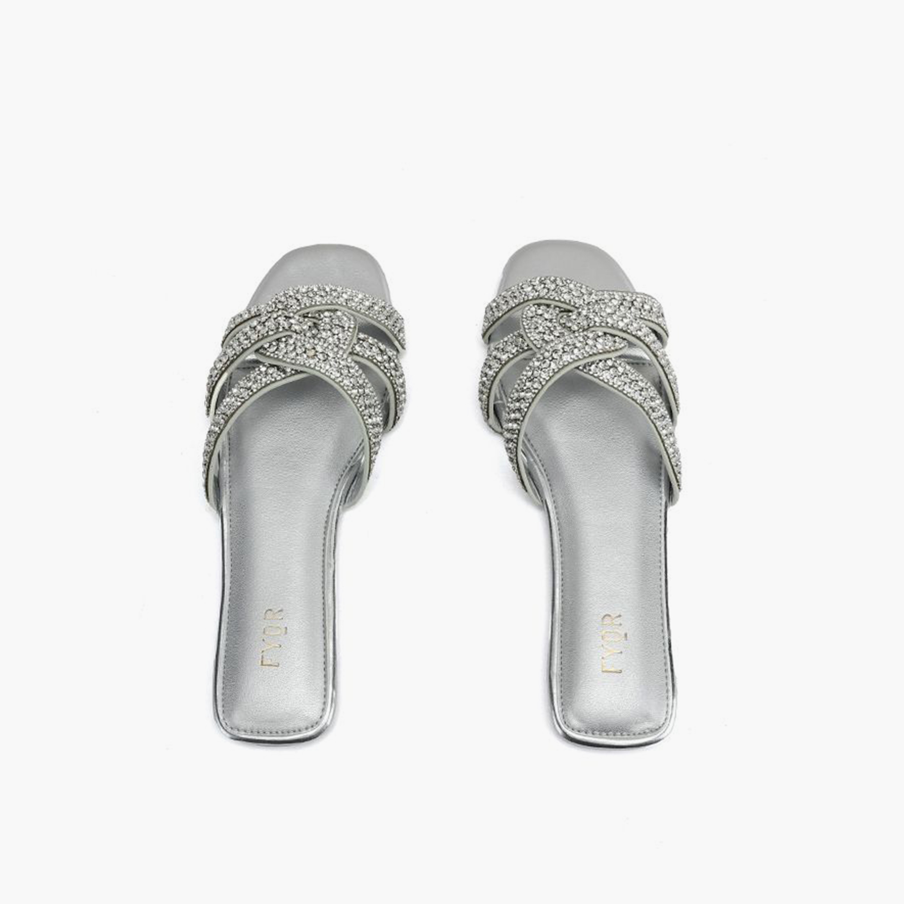 FYOR Slip-On Flat Women Crystal Embellished Sandals | MY 341-women-shoes-sandals-flats-image-4