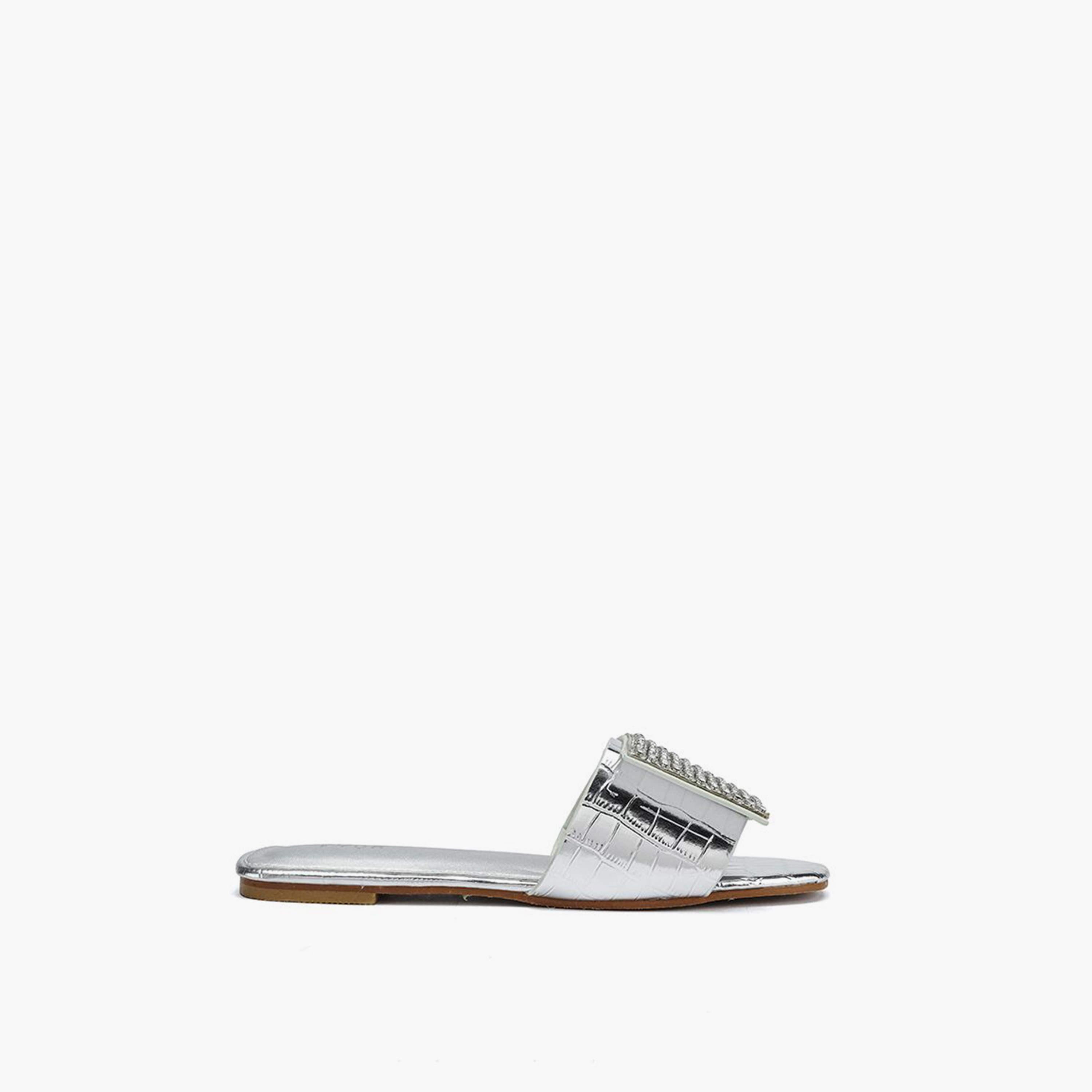 FYOR Slip-On Flat Women Crystal Embellished Sandals | MY 342-women-shoes-sandals-flats-image-1