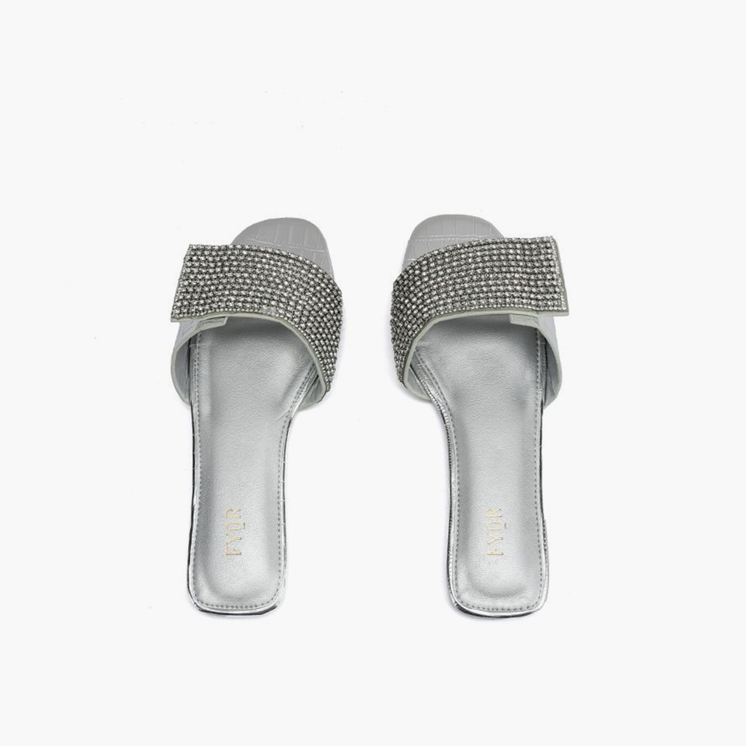 FYOR Slip-On Flat Women Crystal Embellished Sandals | MY 342-women-shoes-sandals-flats-image-4