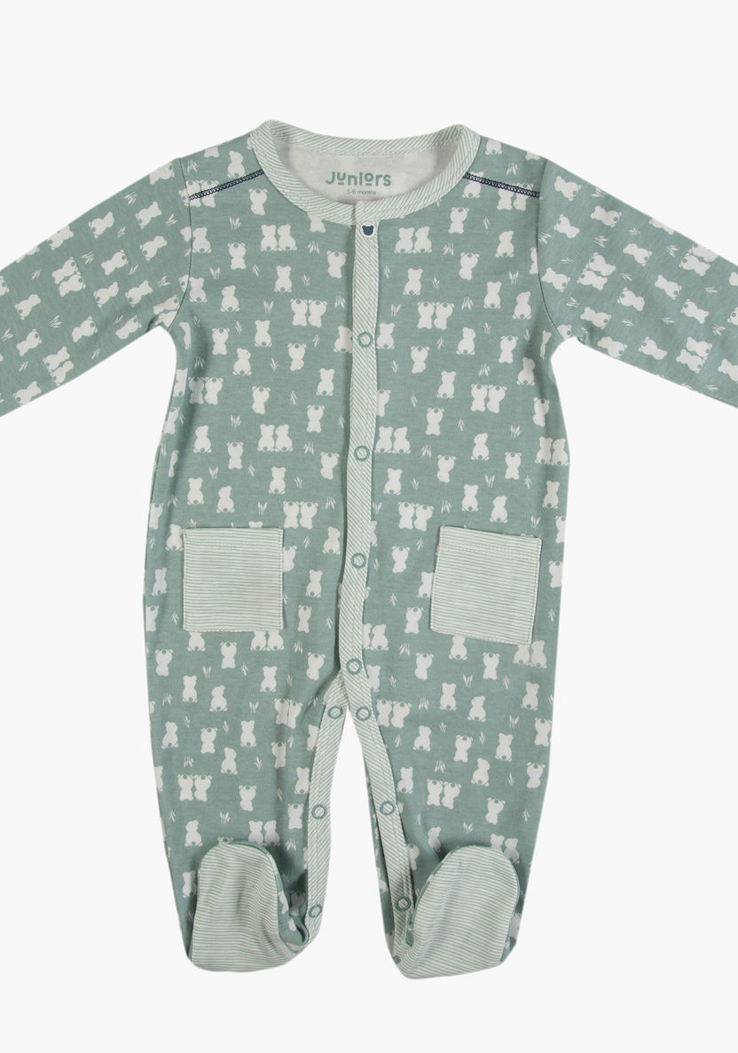 Juniors All-Over Print Closed Feet Sleepsuit with Long Sleeves-Sleepsuits-image-0