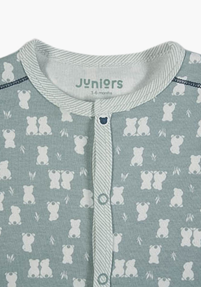 Juniors All-Over Print Closed Feet Sleepsuit with Long Sleeves-Sleepsuits-image-1