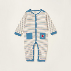 Juniors Striped Sleepsuit with Long Sleeves