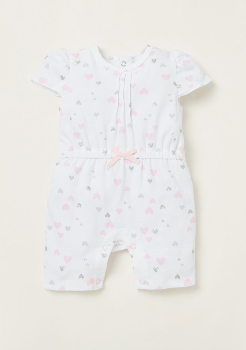 Juniors All-Over Heart Print Romper with Short Sleeves-Rompers%2C Dungarees and Jumpsuits-image-0