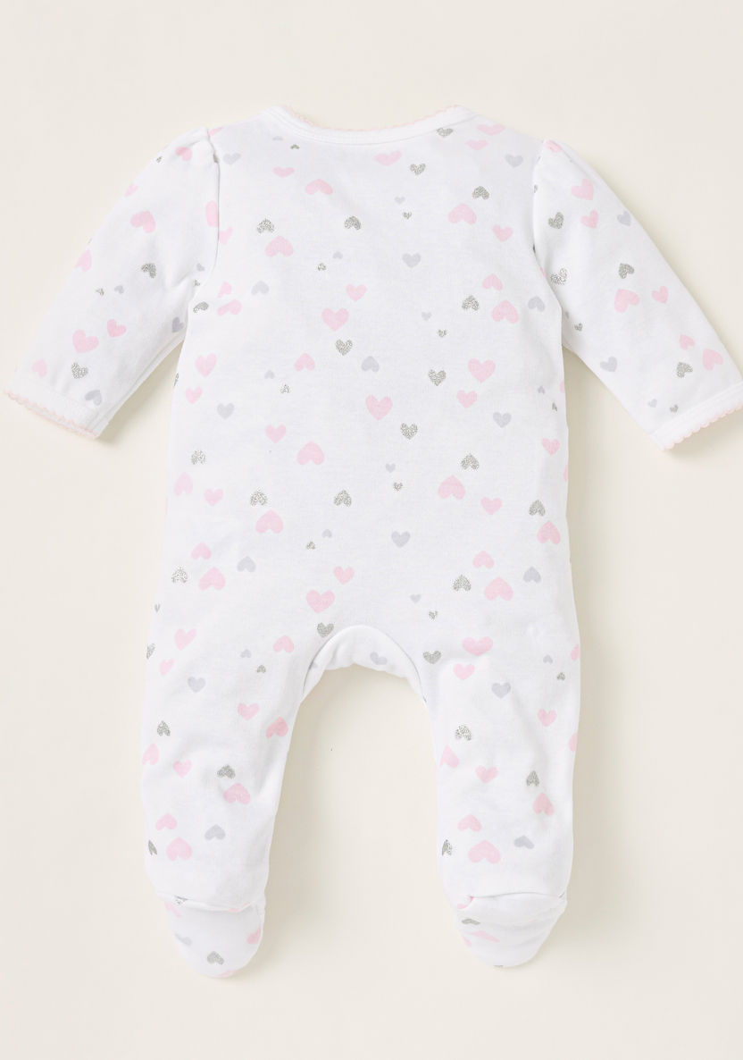 Juniors All-Over Heart Print Closed Feet Sleepsuit with Long Sleeves-Rompers%2C Dungarees and Jumpsuits-image-3