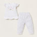 Juniors Graphic Print Short Sleeves T-shirt and Pyjama Set-Pyjama Sets-thumbnail-0