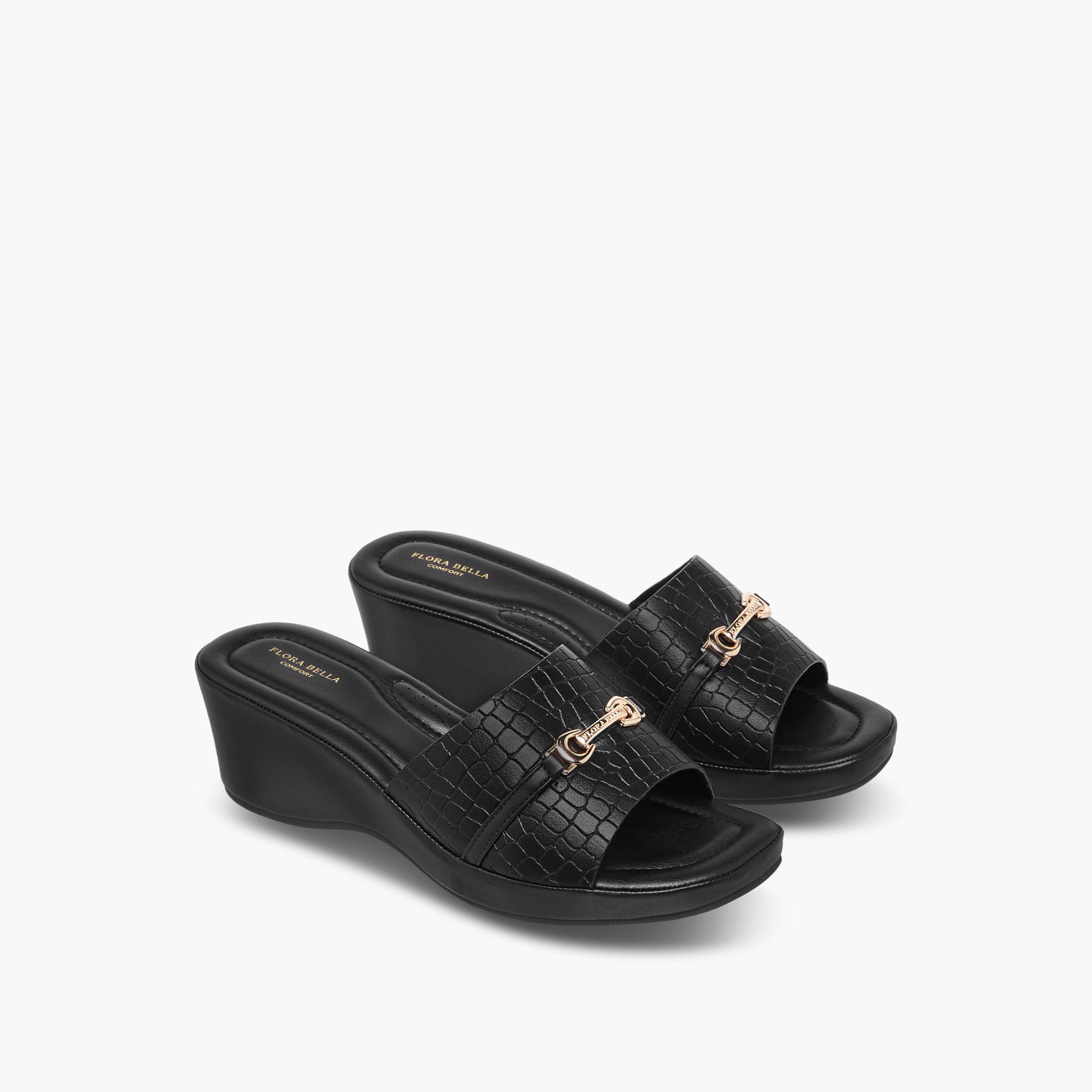 صندل سهل الارتداء بارز الملمس للنساء من فلورا بيلا-women-shoes-sandals-heeled-image-1