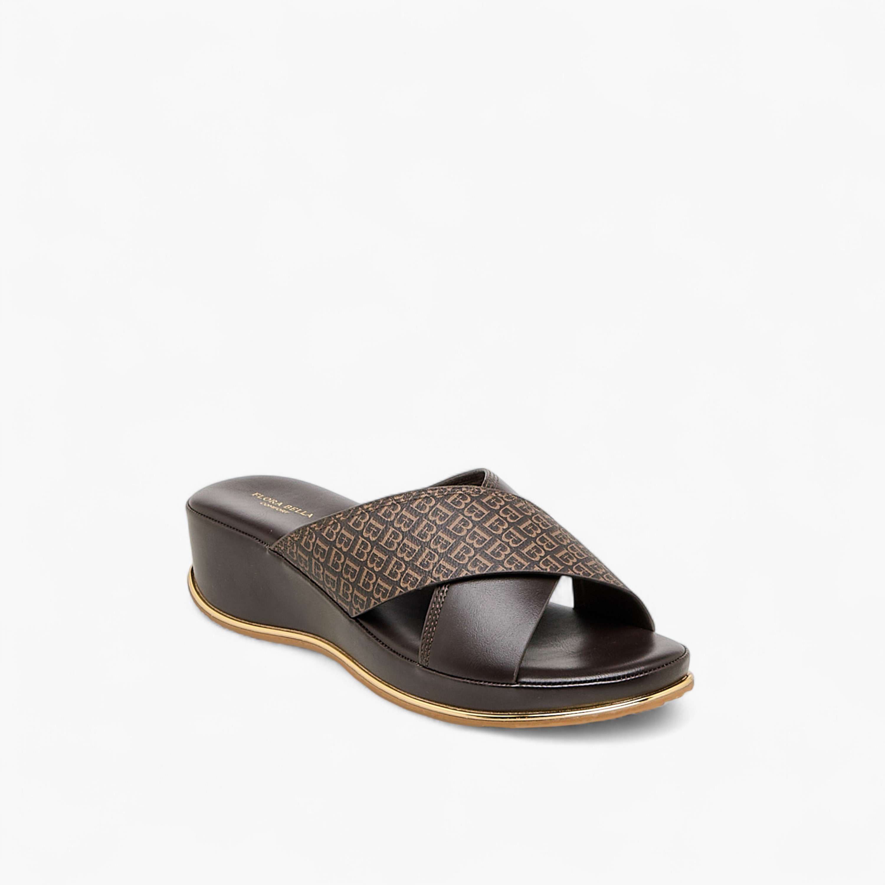 صندل ويدج بطبعات مونوجرام للنساء من فِلورا بيلا-women-shoes-sandals-heeled-image-2