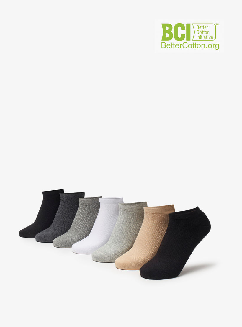 طقم جوارب 7 أزواج سادة بطول الكاحل من سيليست-women-socksandstockings-image-1