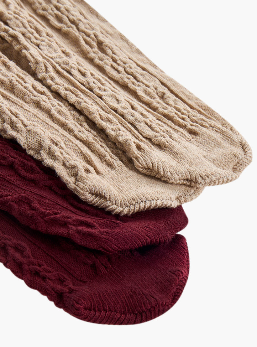 جوارب طويلة بارزة الملمس من ليتل ميسي - طقم من قطعتين-girls-accessories-socks-image-4