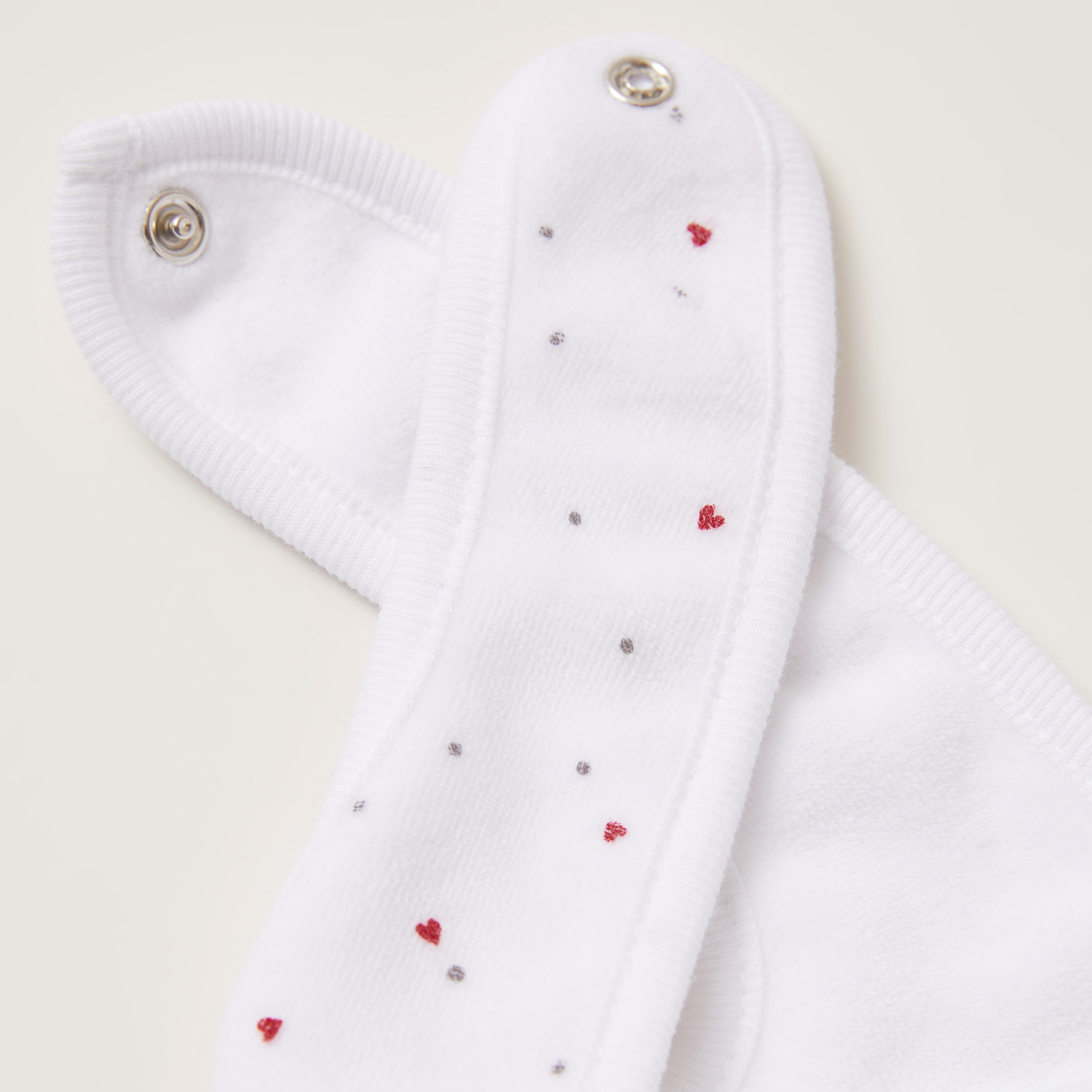 Juniors Checked Bib with Press Button Closure and Bow Applique-baby-feeding-bibs-image-3