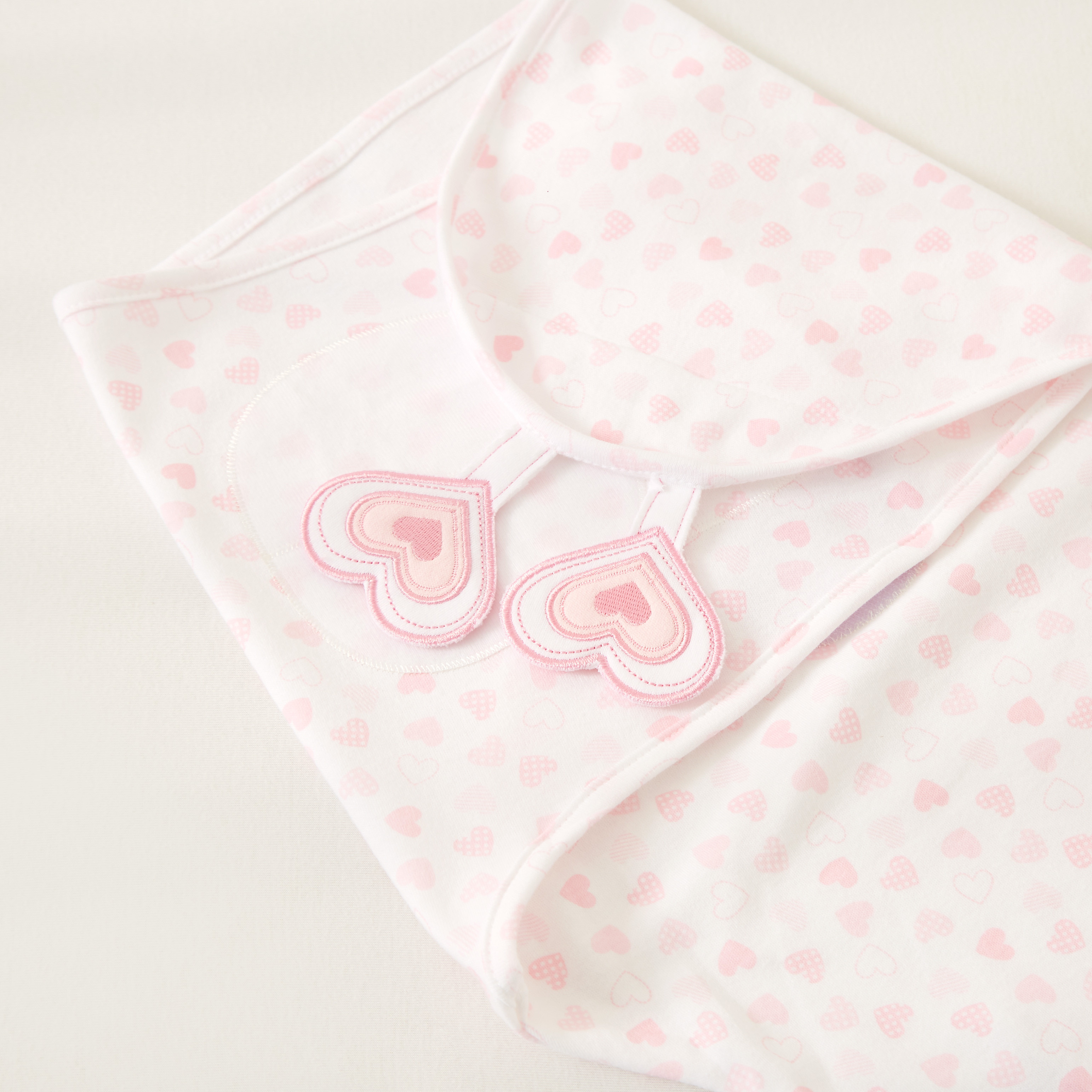 Juniors Heart Print Swaddle Wrap-baby-nursery-blanketsandswaddles-swaddlesandsleepingbags-image-2