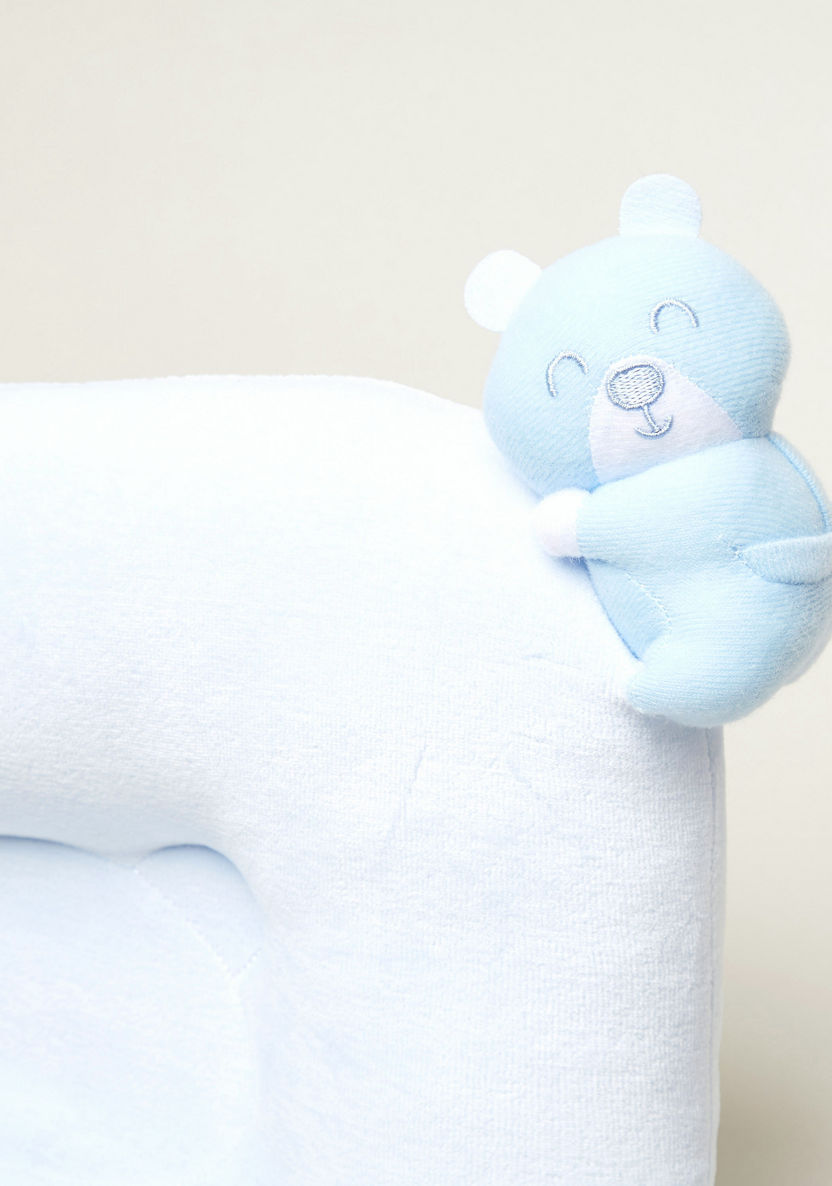 Juniors Textured Pillow with Bear Applique Detail-Baby Bedding-image-2