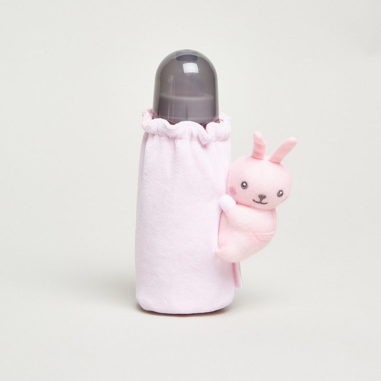 Juniors Textured Bottle Cover with Bunny Applique Detail