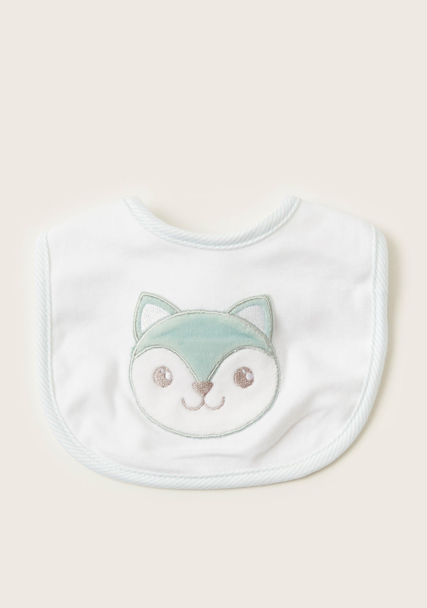Juniors Fox Embroidery Bib with Press Button Closure-Bibs and Burp Cloths-image-0
