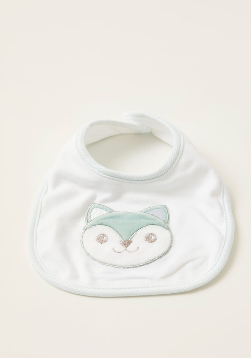 Juniors Fox Embroidery Bib with Press Button Closure-Bibs and Burp Cloths-image-2