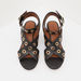 Textured Cross Strap Sandals with Block Heels-Women%27s Heel Sandals-thumbnail-4