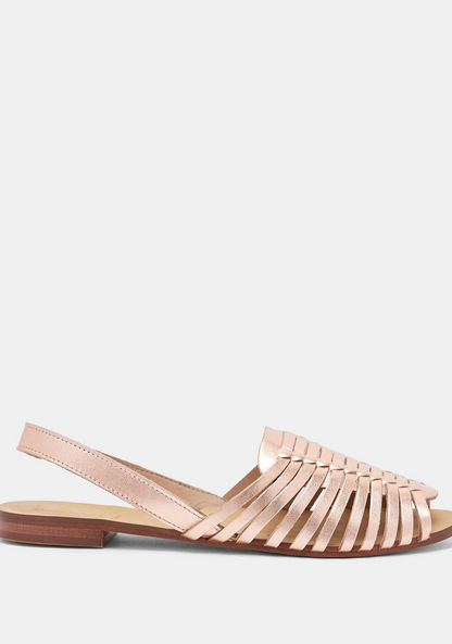Textured Slip-On Slide Sandals with Elastic Back Strap-Women%27s Flat Sandals-image-0