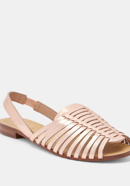 Textured Slip-On Slide Sandals with Elastic Back Strap-Women%27s Flat Sandals-image-2