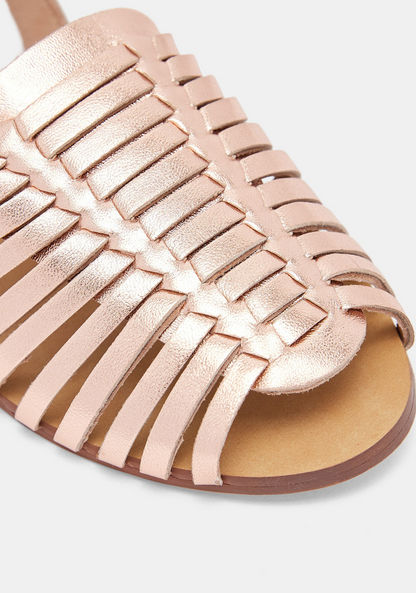 Textured Slip-On Slide Sandals with Elastic Back Strap-Women%27s Flat Sandals-image-4