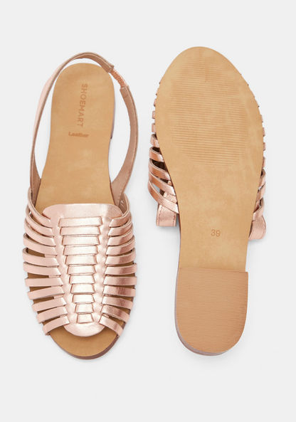 Textured Slip-On Slide Sandals with Elastic Back Strap-Women%27s Flat Sandals-image-5