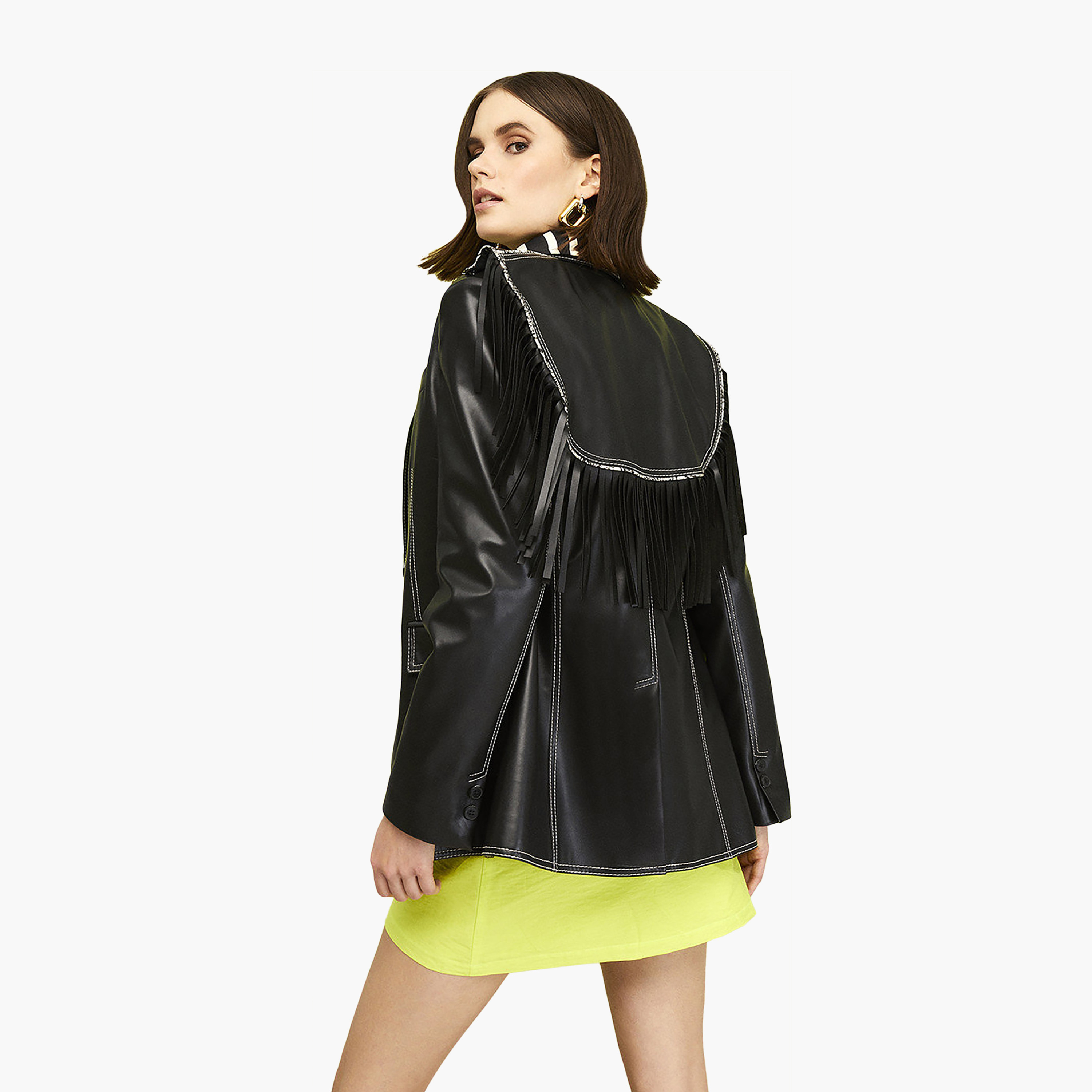 بليزر نسائي أسود بصف واحد وياقة مزينة بالترتر من نوكترن-women-clothing-coatsandjackets-blazers-image-3