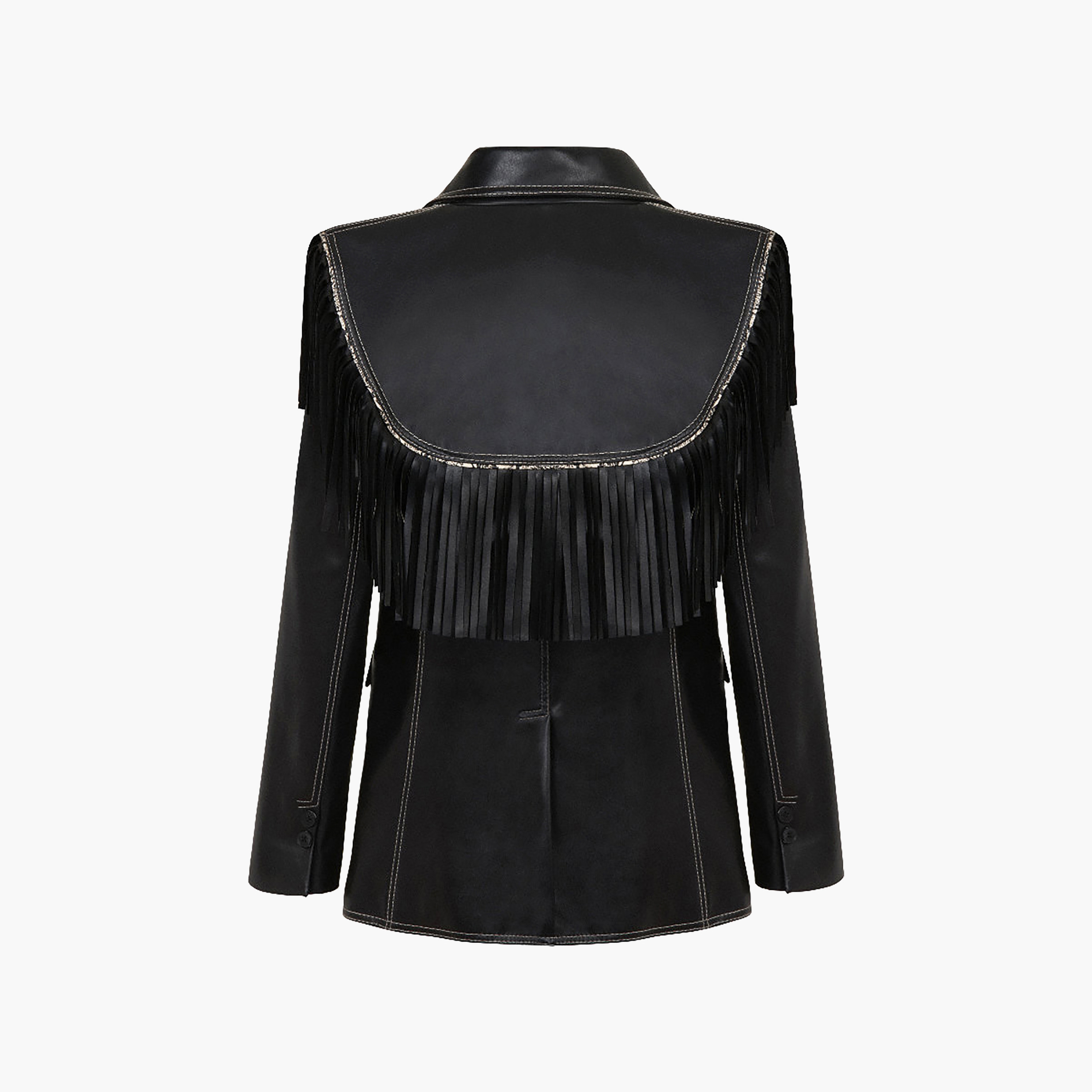 بليزر نسائي أسود بصف واحد وياقة مزينة بالترتر من نوكترن-women-clothing-coatsandjackets-blazers-image-5