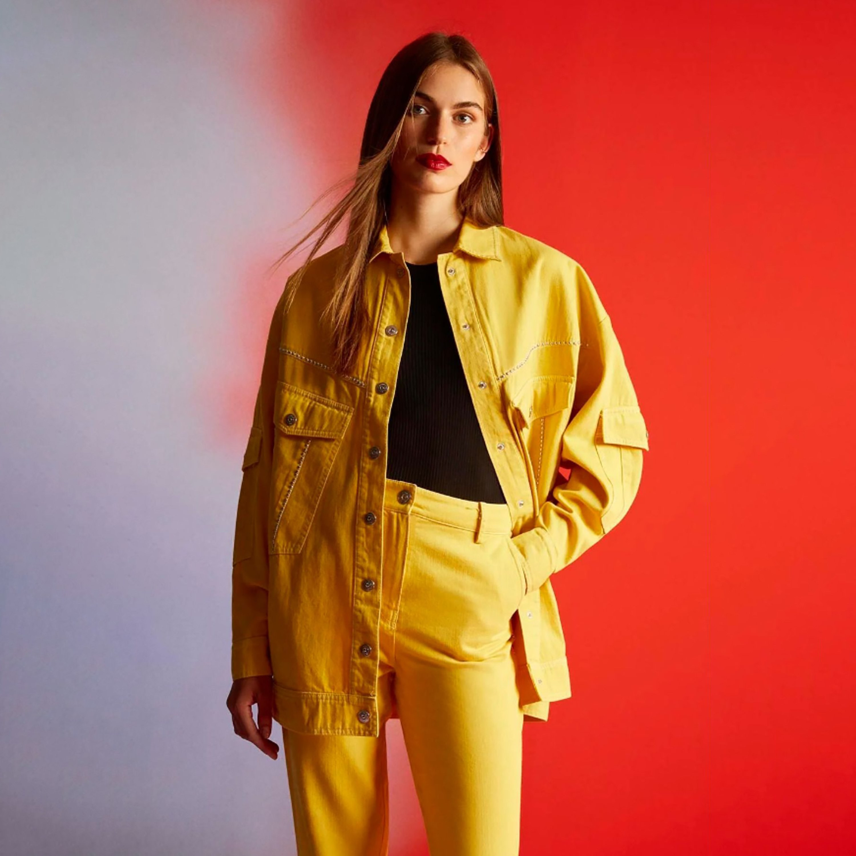 Nocturne Spread Collar Yellow Women's Jacket-women-winterwear-coatsandjackets-jackets-image-1