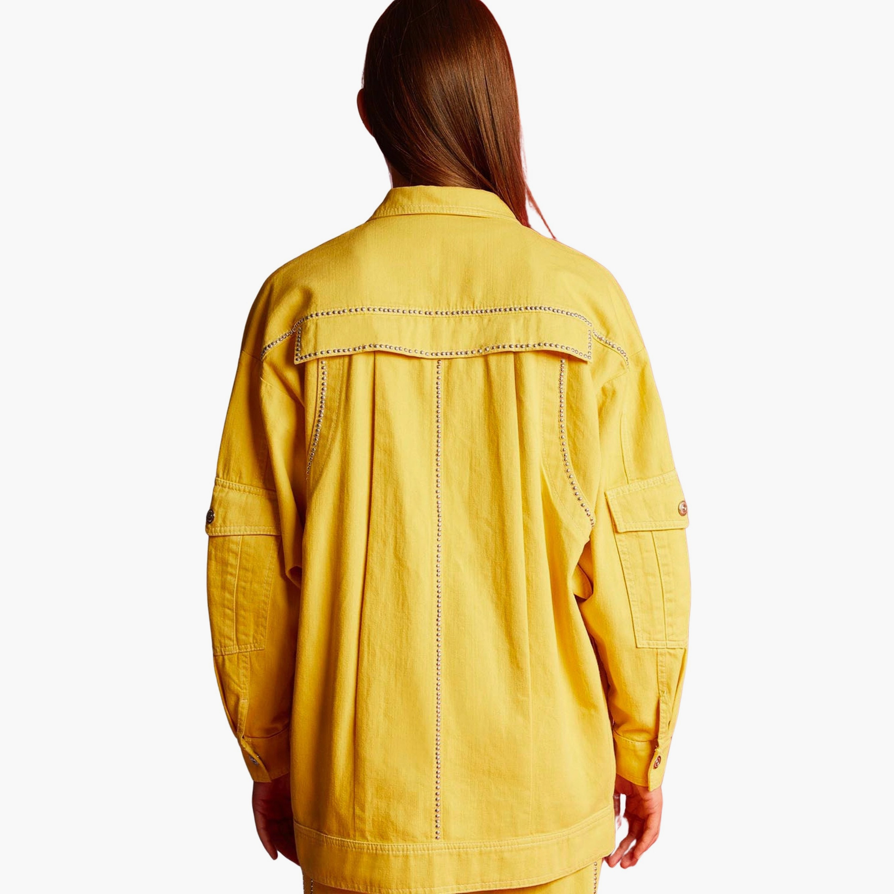Nocturne Spread Collar Yellow Women's Jacket-women-winterwear-coatsandjackets-jackets-image-3