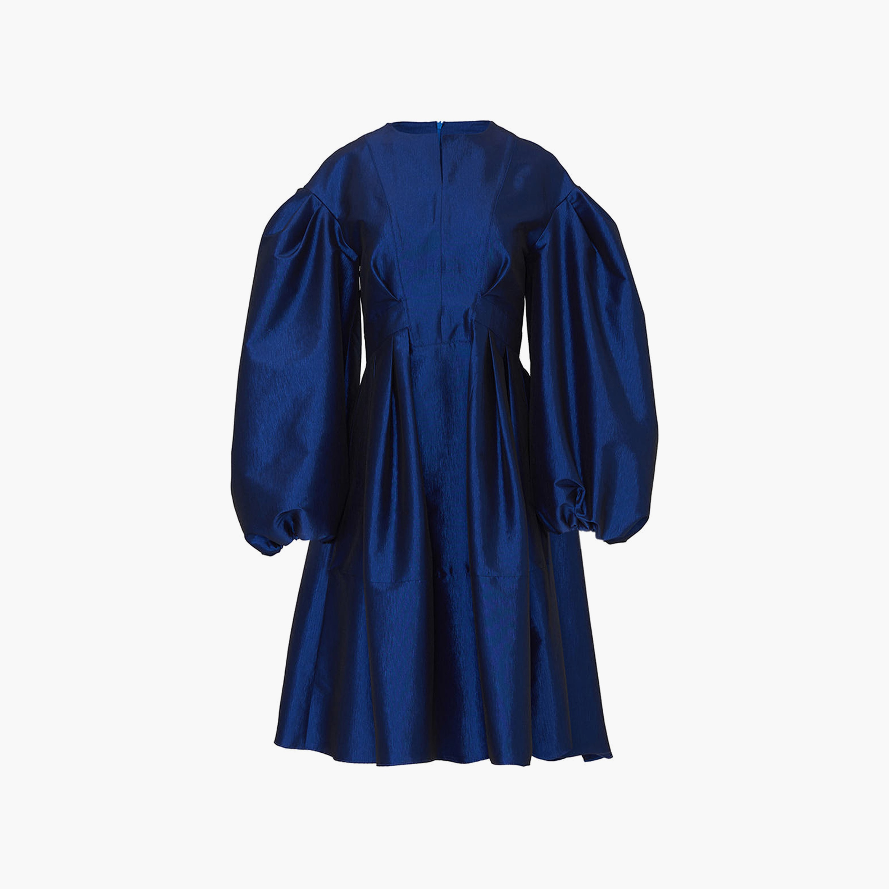 Nocturne Balloon Sleeves Skater Royal Blue Women's Knee Length Dress-women-clothing-dresses-image-5